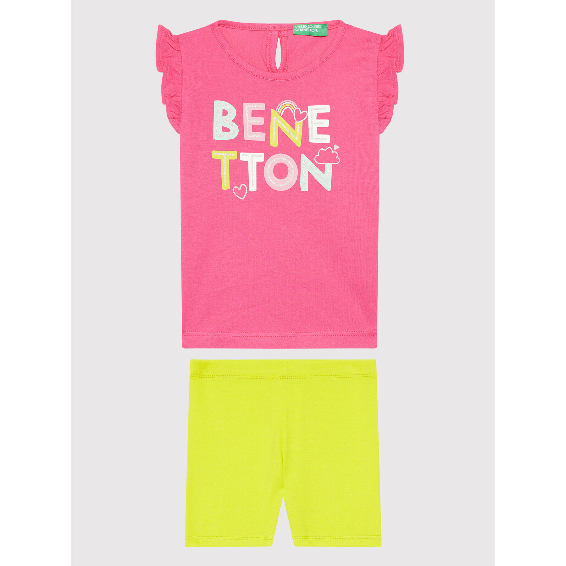 United Colors Of Benetton Комплект блуза и спортни шорти 3096Z11SI Цветен Regular Fit - Pepit.bg