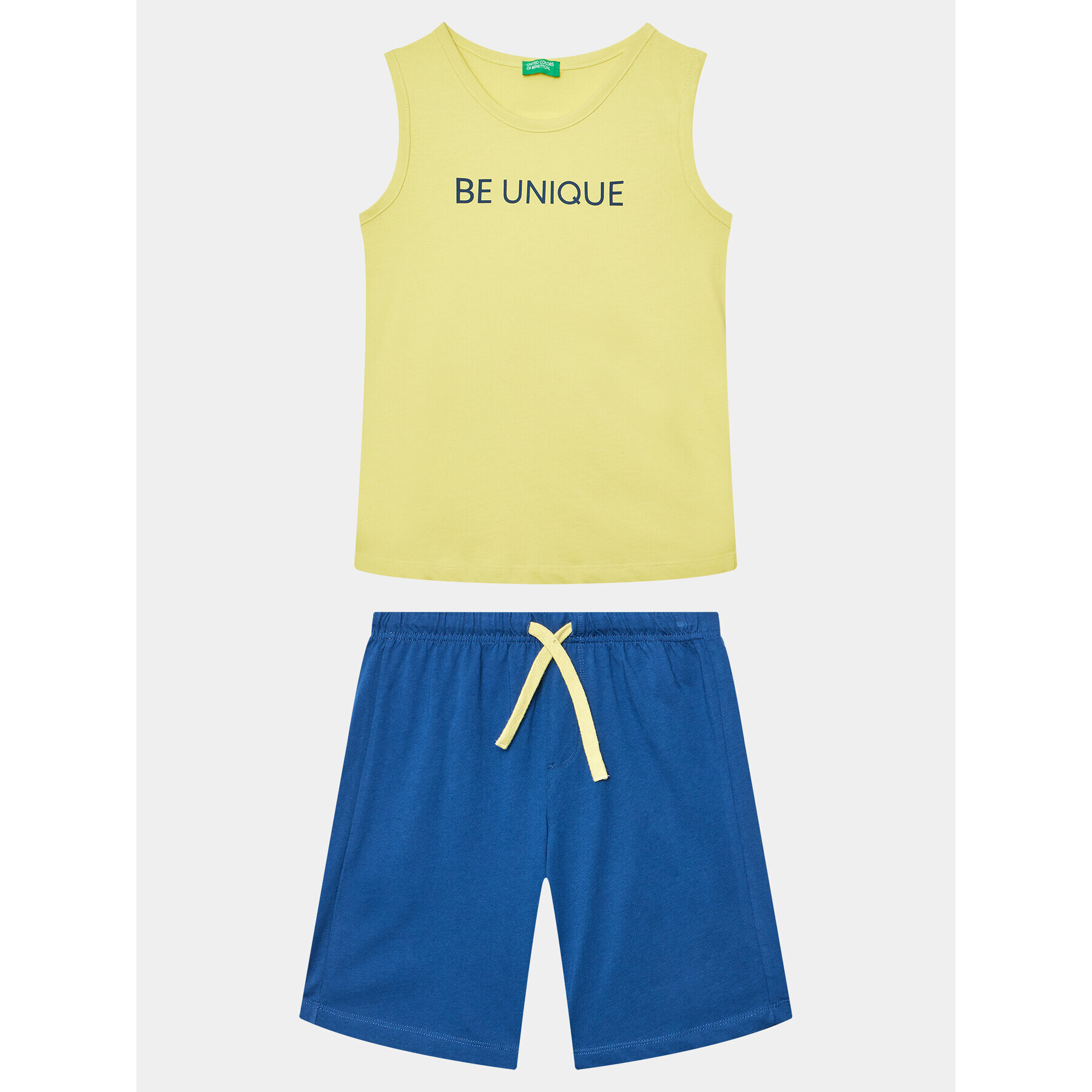 United Colors Of Benetton Комплект тишърт и панталонки 3096CK005 Жълт Regular Fit - Pepit.bg