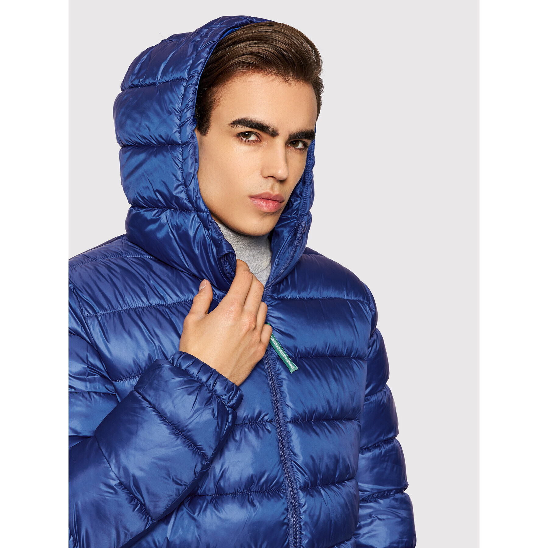 United Colors Of Benetton Пухено яке 29EH53H98 Син Regular Fit - Pepit.bg