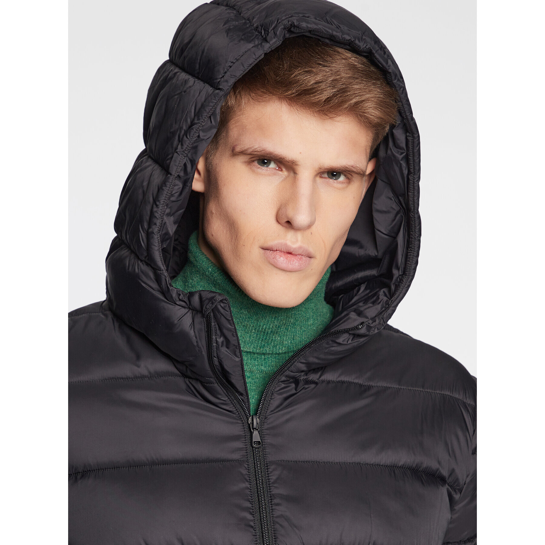 United Colors Of Benetton Пухено яке 2NIWUN01M Черен Regular Fit - Pepit.bg