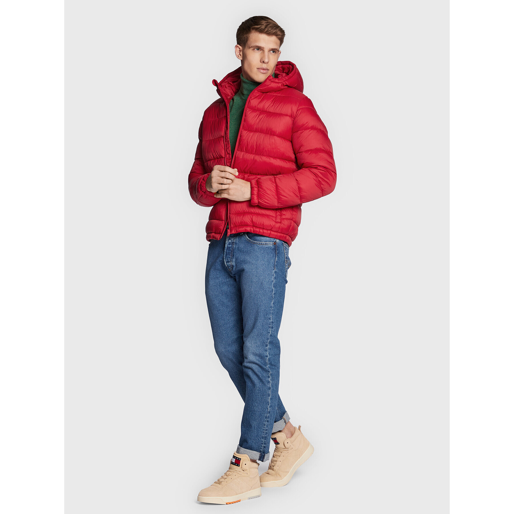 United Colors Of Benetton Пухено яке 2NIWUN01M Червен Regular Fit - Pepit.bg