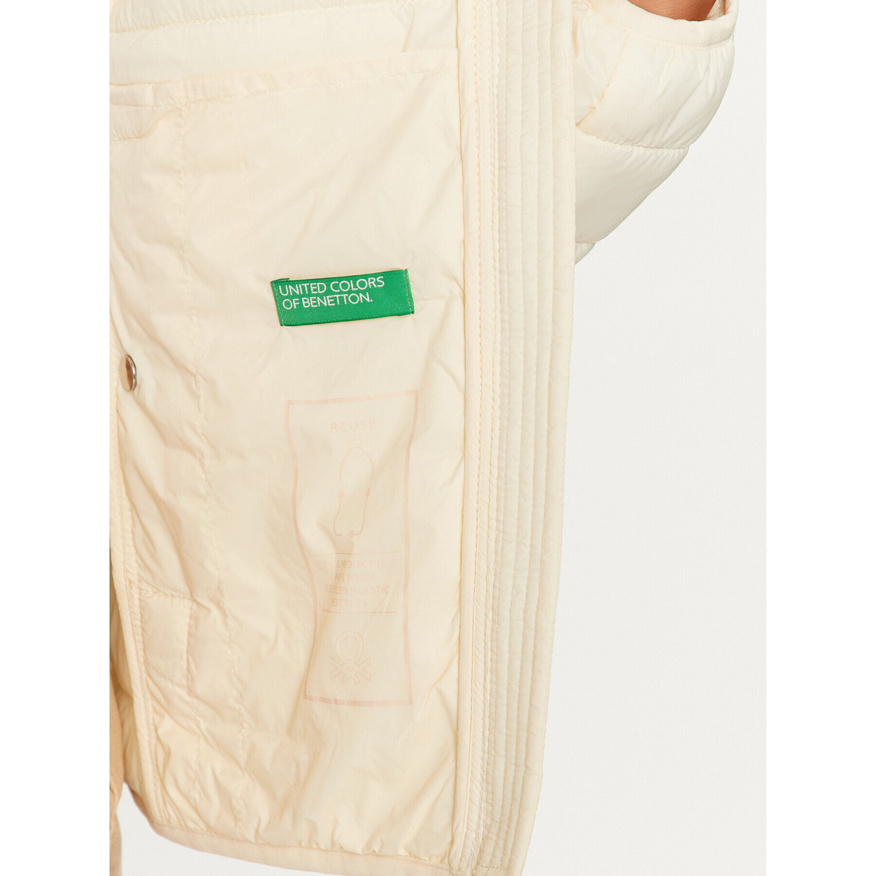 United Colors Of Benetton Пухено яке 2TWDDN024 Екрю Regular Fit - Pepit.bg