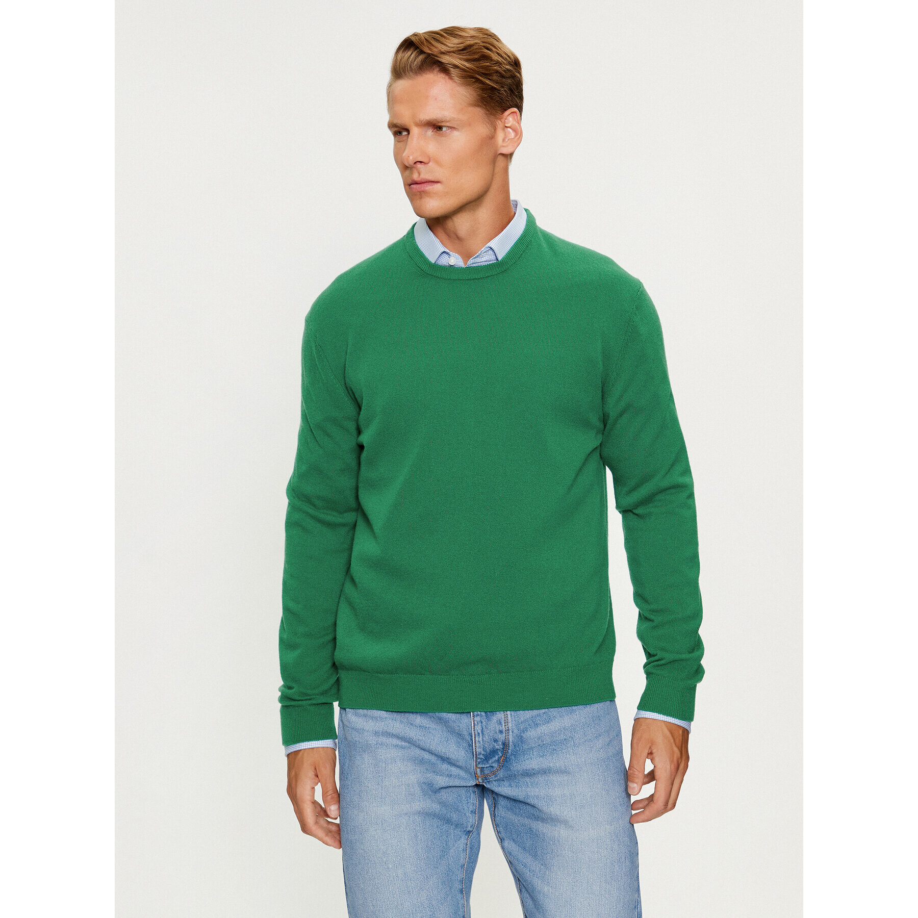 United Colors Of Benetton Пуловер 1002U1G34 Зелен Regular Fit - Pepit.bg