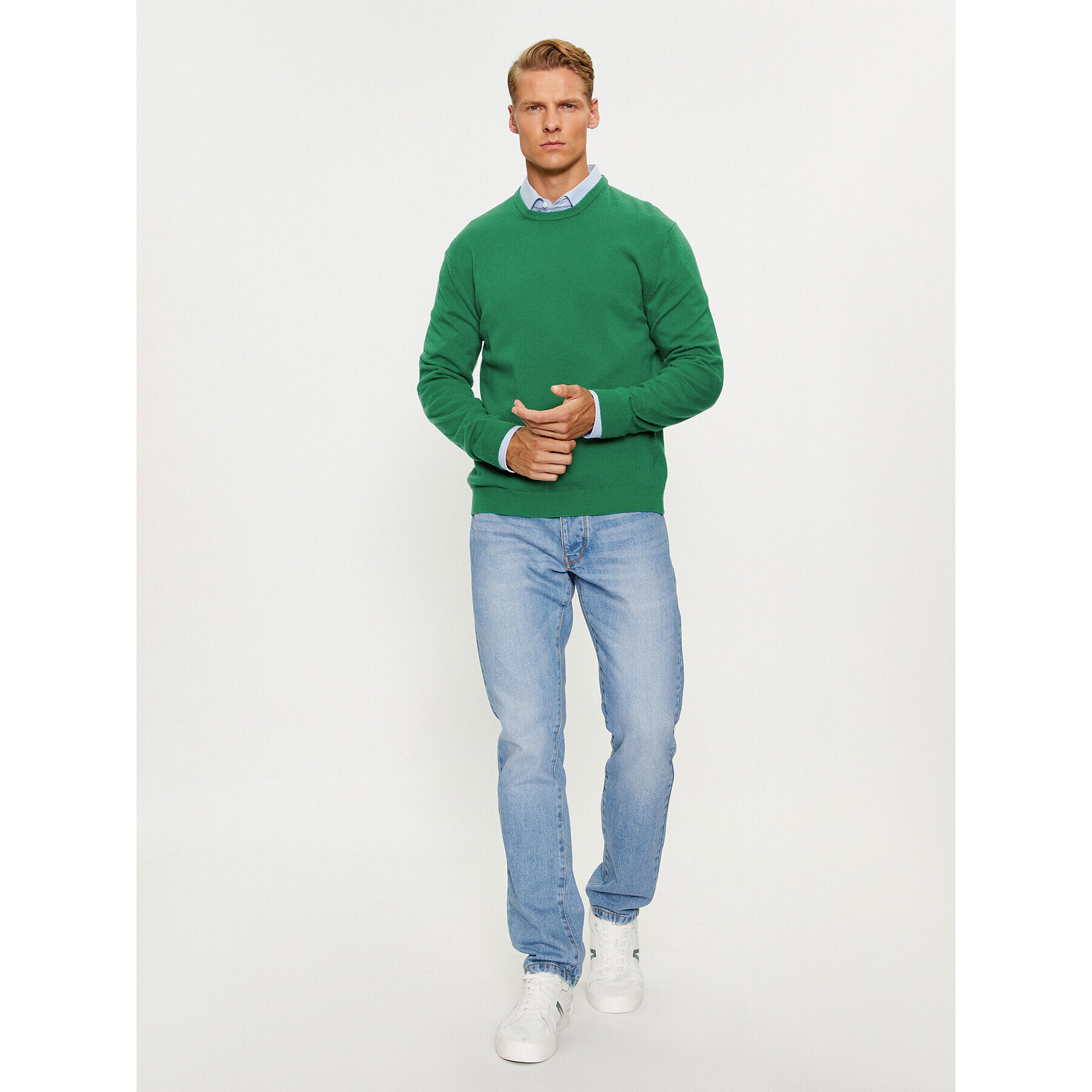 United Colors Of Benetton Пуловер 1002U1G34 Зелен Regular Fit - Pepit.bg