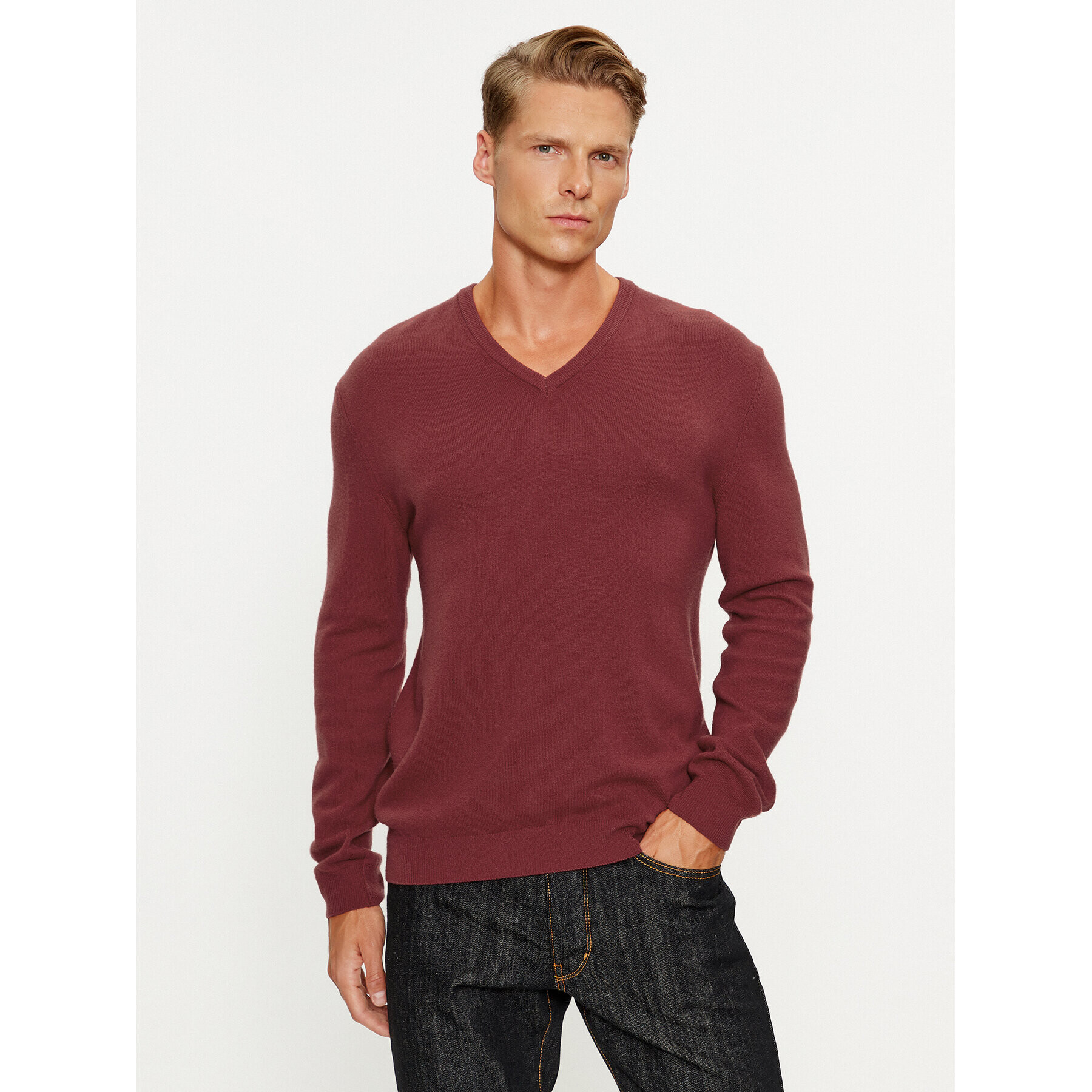 United Colors Of Benetton Пуловер 1002U4407 Бордо Regular Fit - Pepit.bg