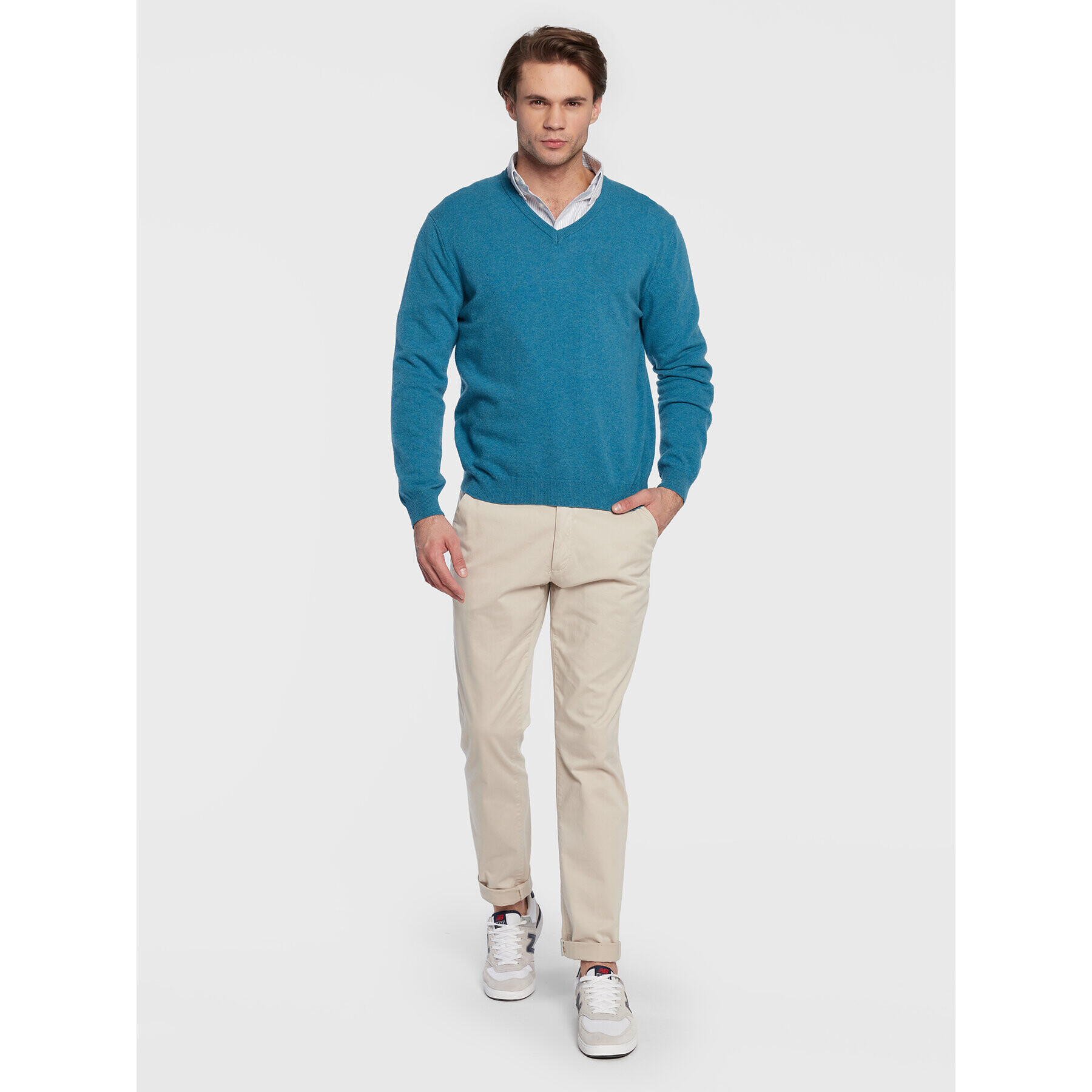 United Colors Of Benetton Пуловер 1002U4407 Син Regular Fit - Pepit.bg