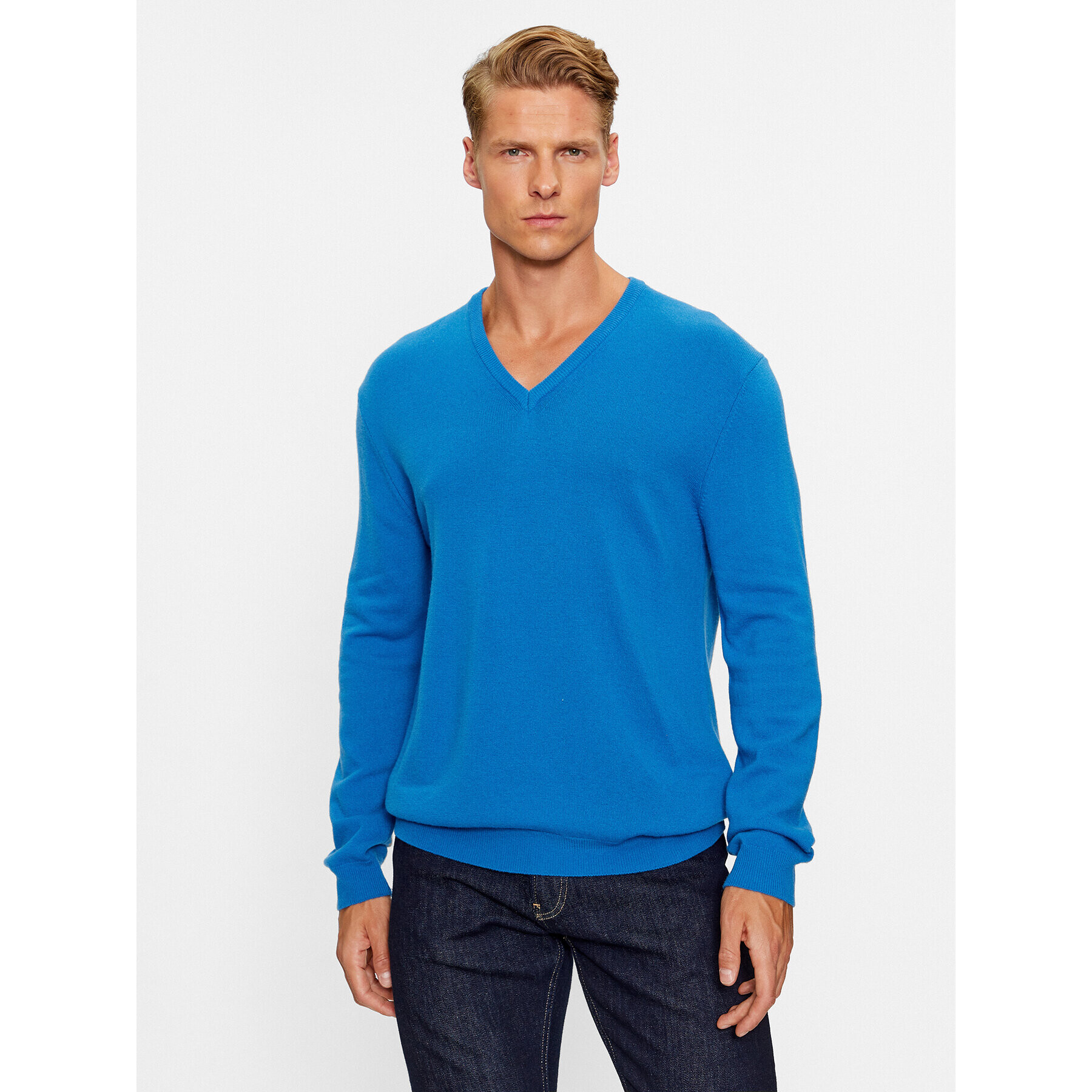 United Colors Of Benetton Пуловер 1002U4407 Син Regular Fit - Pepit.bg