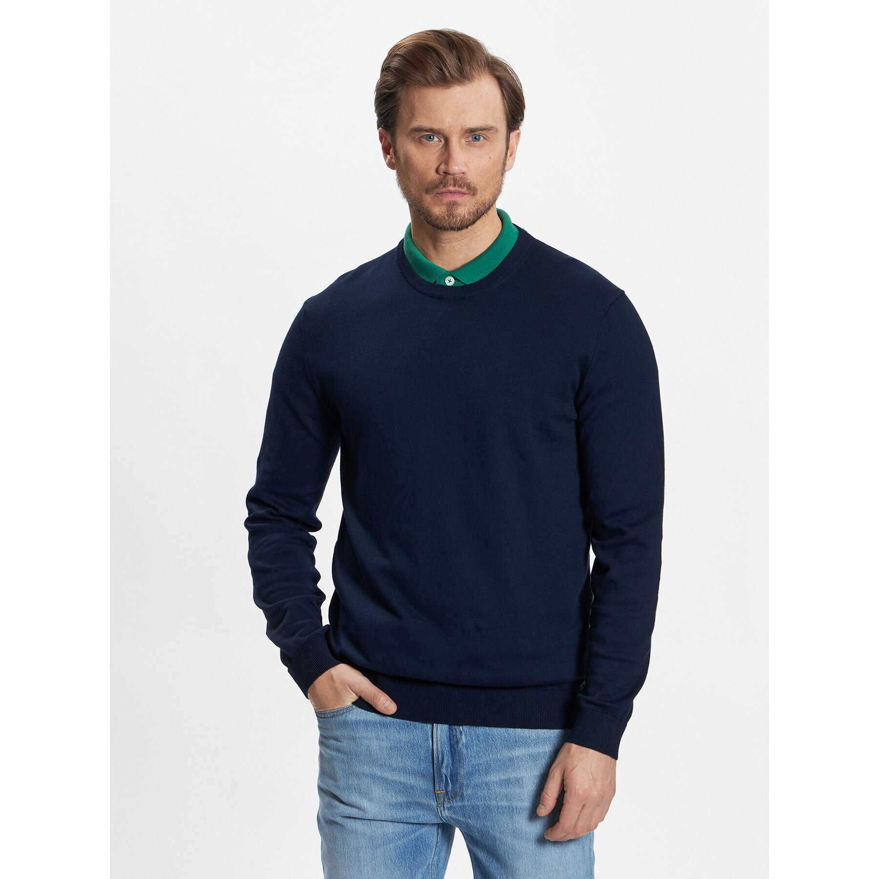 United Colors Of Benetton Пуловер 1098U1I76 Тъмносин Regular Fit - Pepit.bg