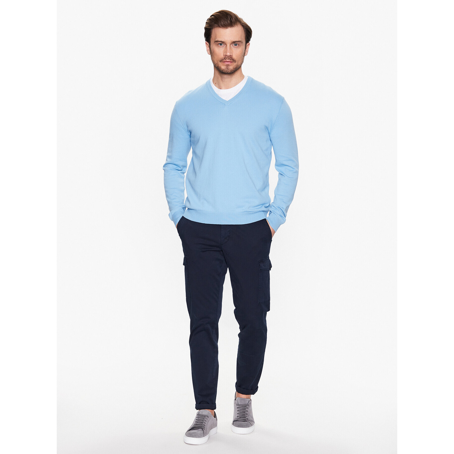 United Colors Of Benetton Пуловер 1098U4486 Син Regular Fit - Pepit.bg