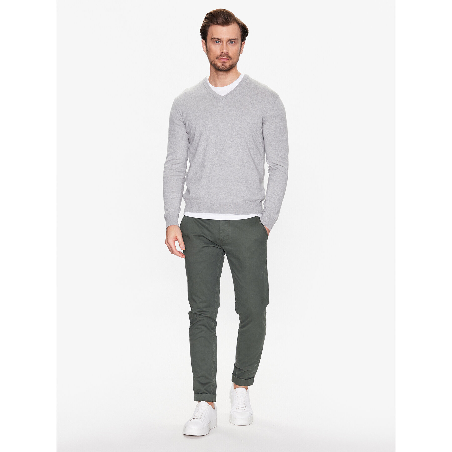 United Colors Of Benetton Пуловер 1098U4486 Сив Regular Fit - Pepit.bg