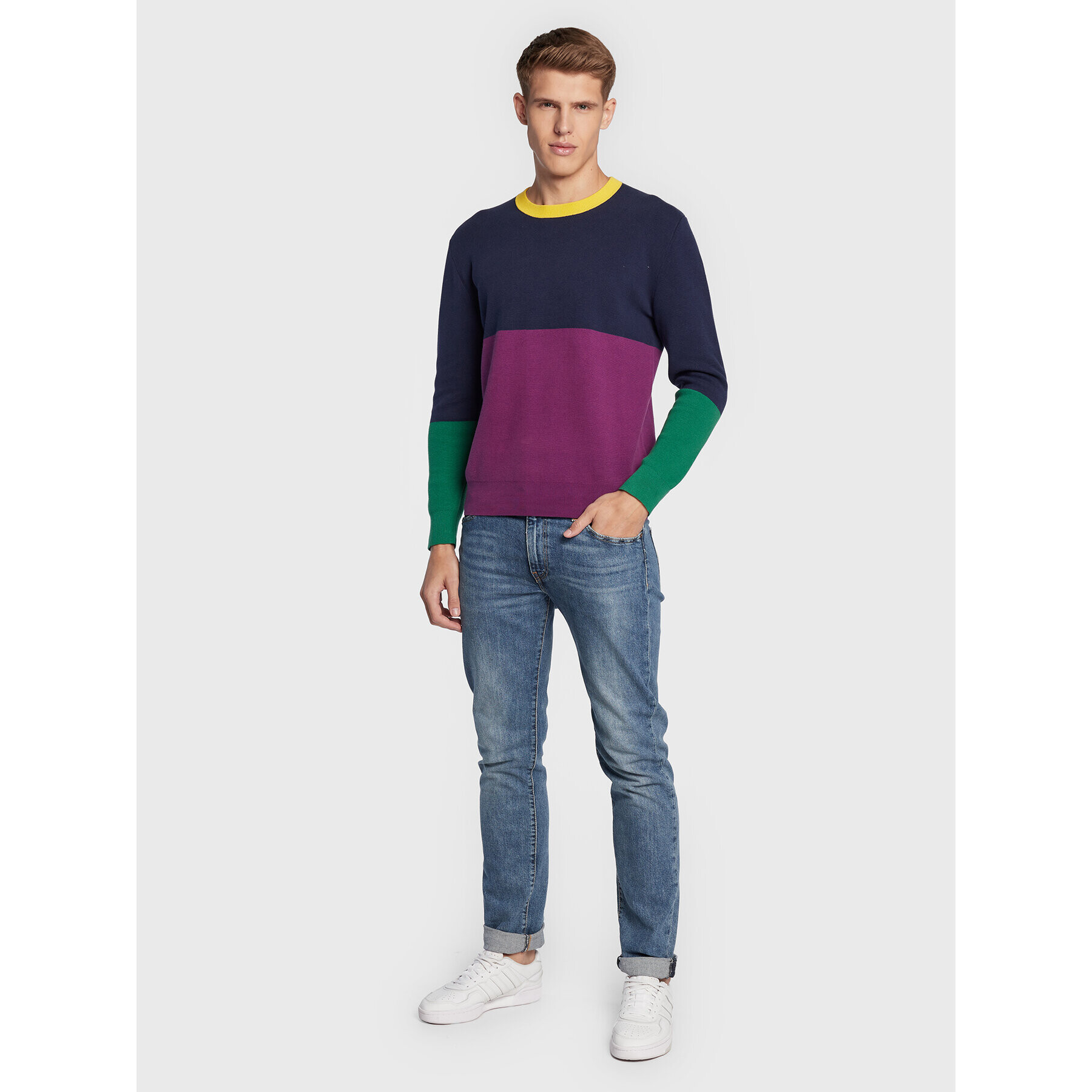 United Colors Of Benetton Пуловер 10CVK102C Тъмносин Regular Fit - Pepit.bg