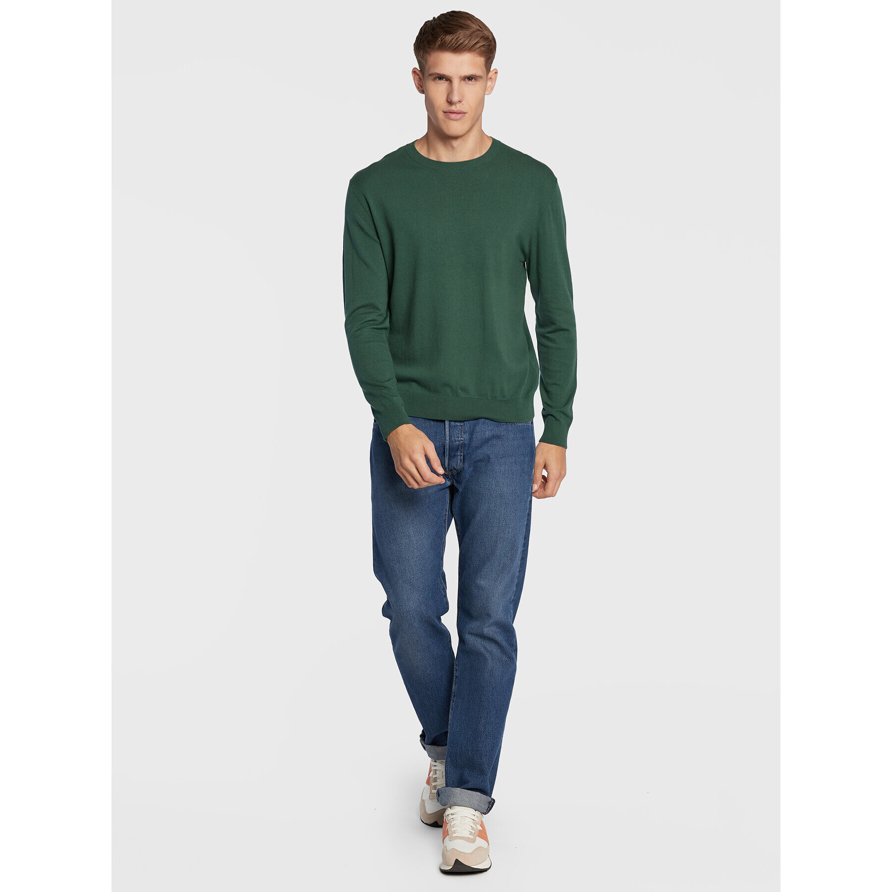 United Colors Of Benetton Пуловер 10CVU1N60 Зелен Regular Fit - Pepit.bg