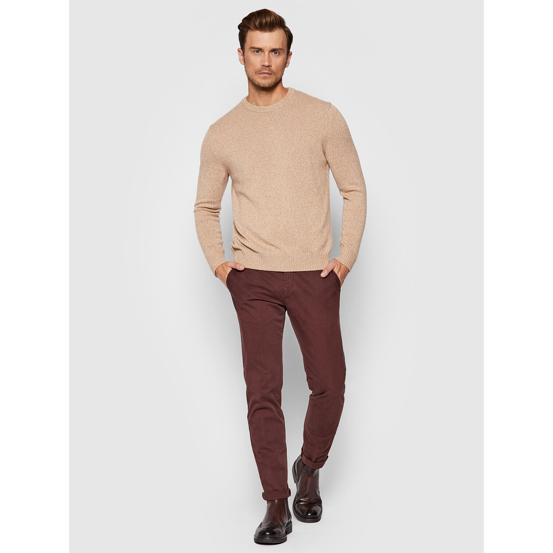 United Colors Of Benetton Пуловер 1235U1N67 Кафяв Regular Fit - Pepit.bg