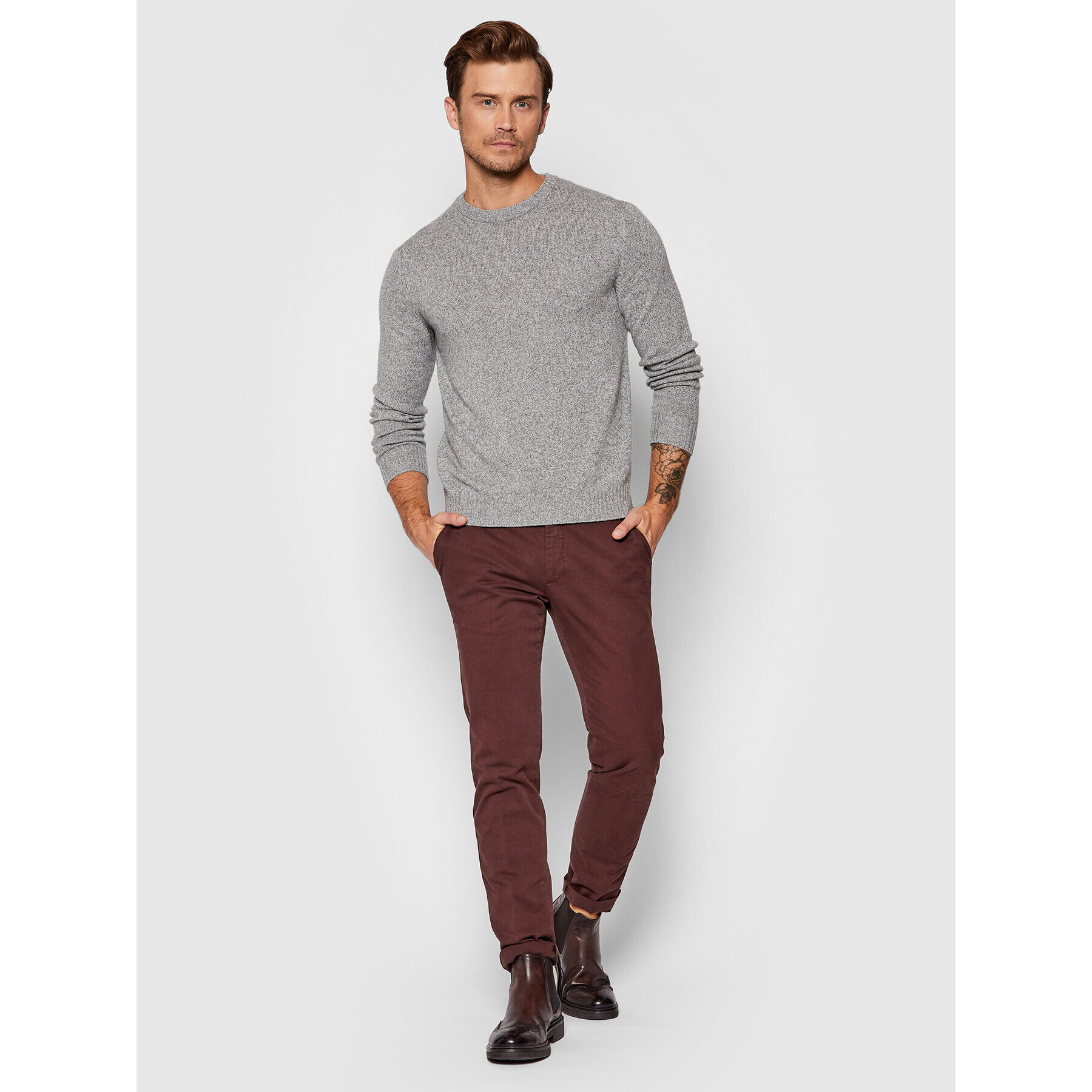 United Colors Of Benetton Пуловер 1235U1N67 Сив Regular Fit - Pepit.bg