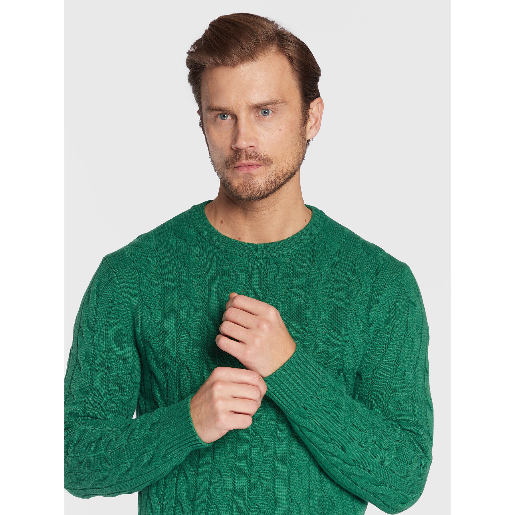 United Colors Of Benetton Пуловер 1335U101S Зелен Regular Fit - Pepit.bg