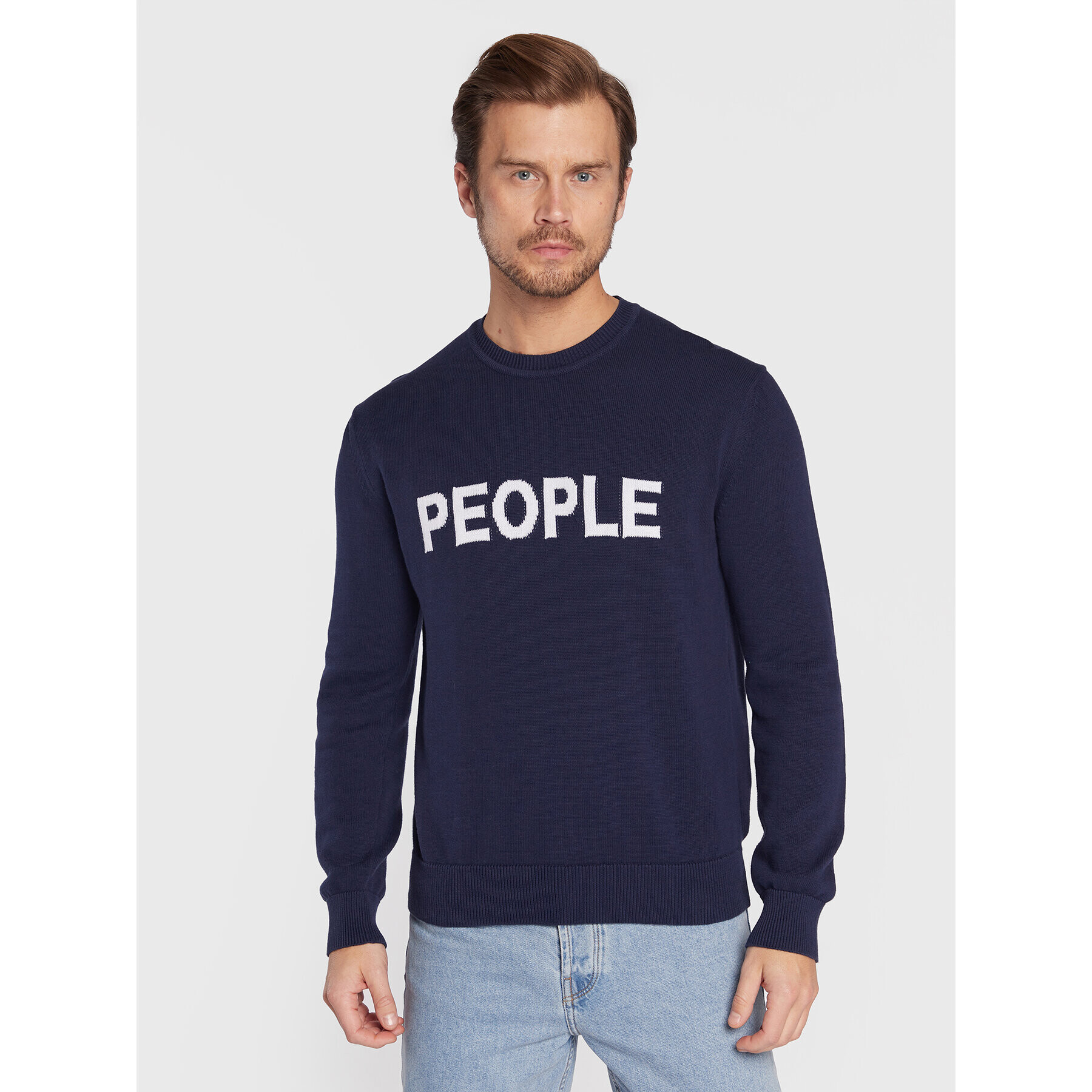 United Colors Of Benetton Пуловер 1394K101W Тъмносин Regular Fit - Pepit.bg