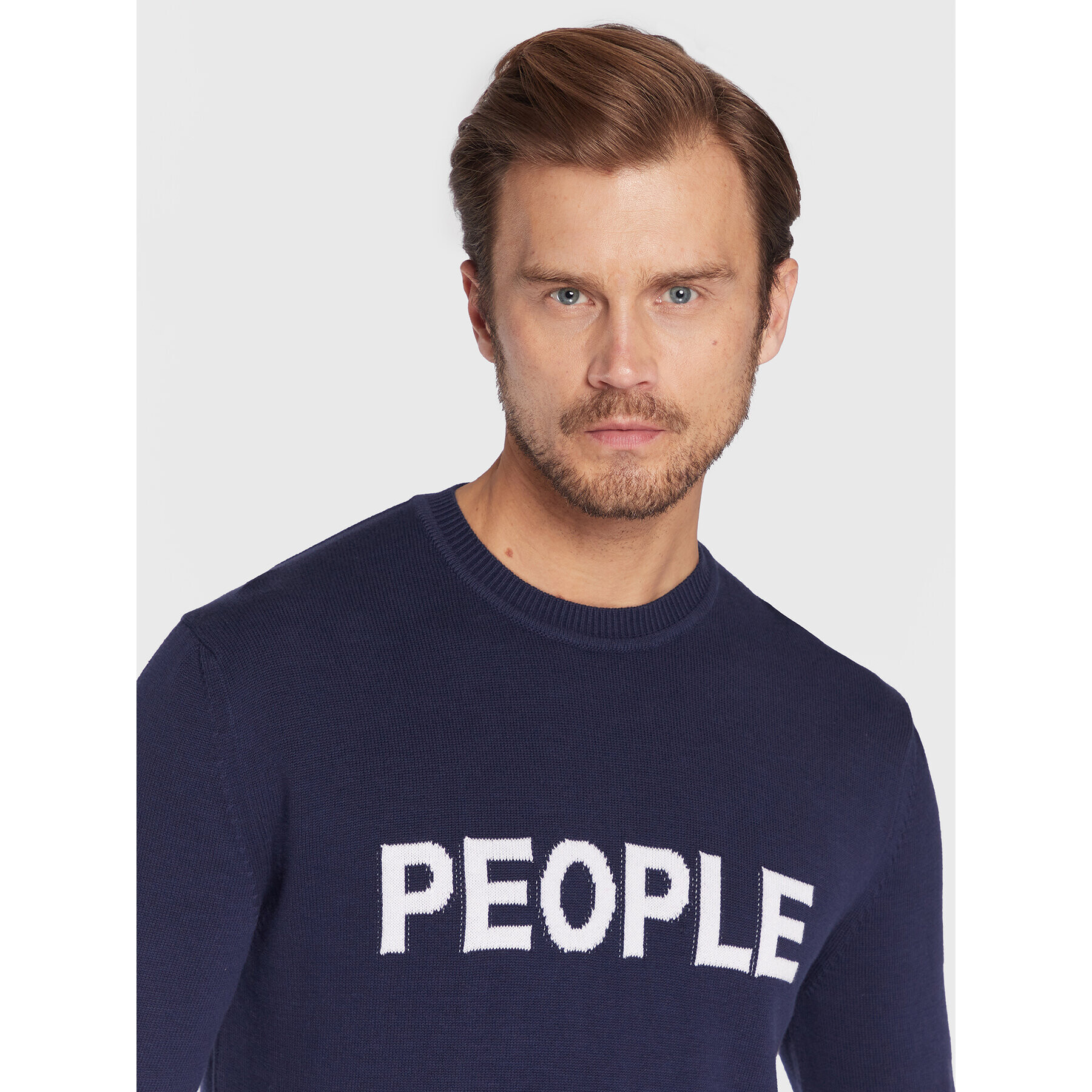 United Colors Of Benetton Пуловер 1394K101W Тъмносин Regular Fit - Pepit.bg