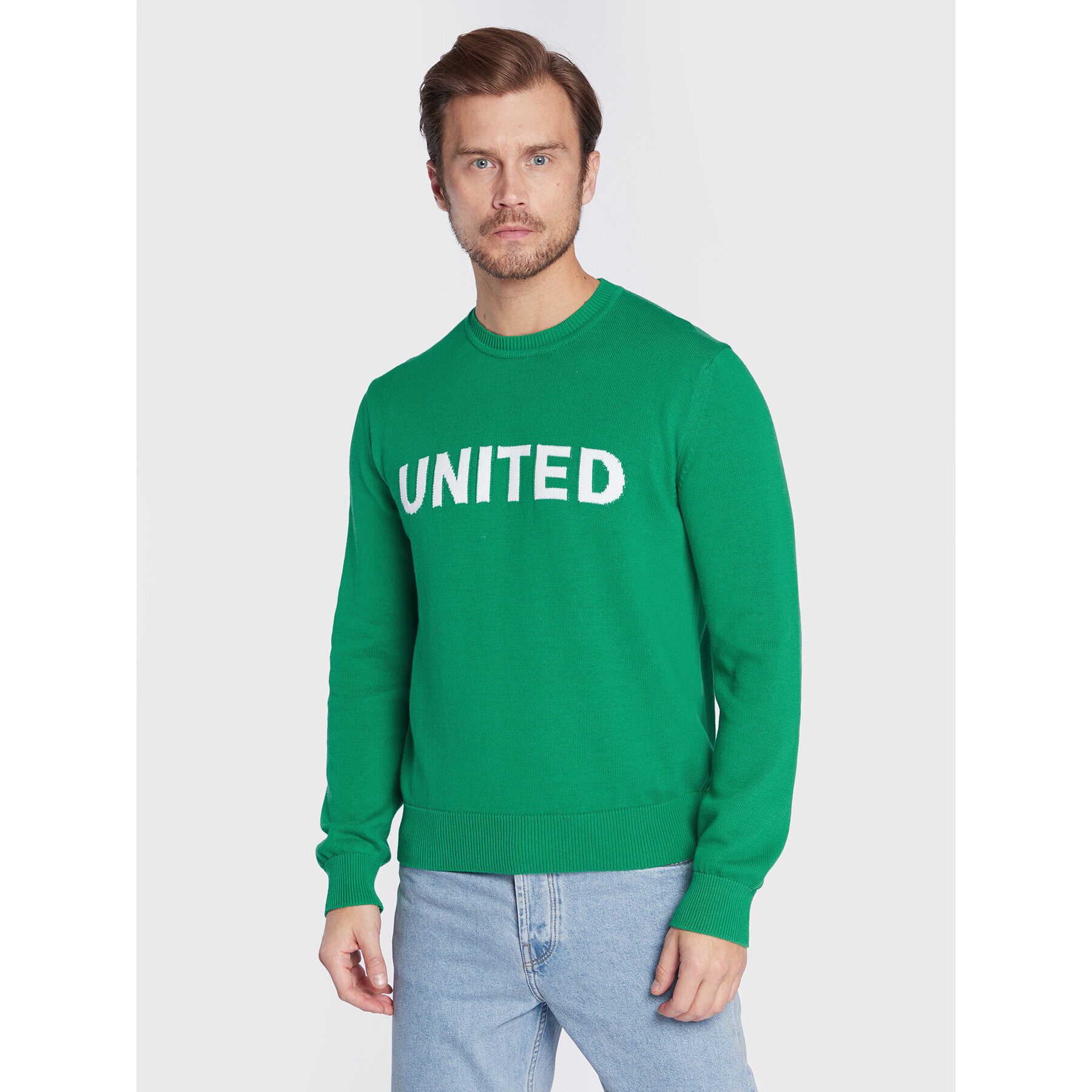 United Colors Of Benetton Пуловер 1394K101W Зелен Regular Fit - Pepit.bg