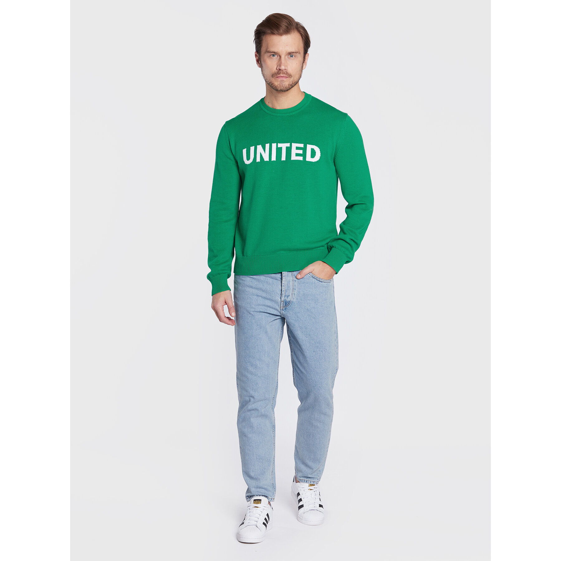 United Colors Of Benetton Пуловер 1394K101W Зелен Regular Fit - Pepit.bg