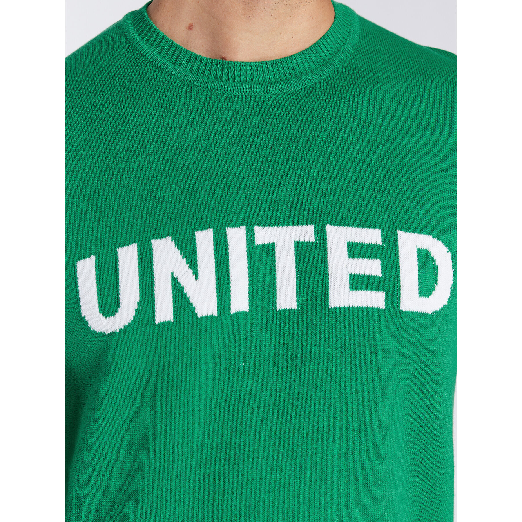 United Colors Of Benetton Пуловер 1394K101W Зелен Regular Fit - Pepit.bg