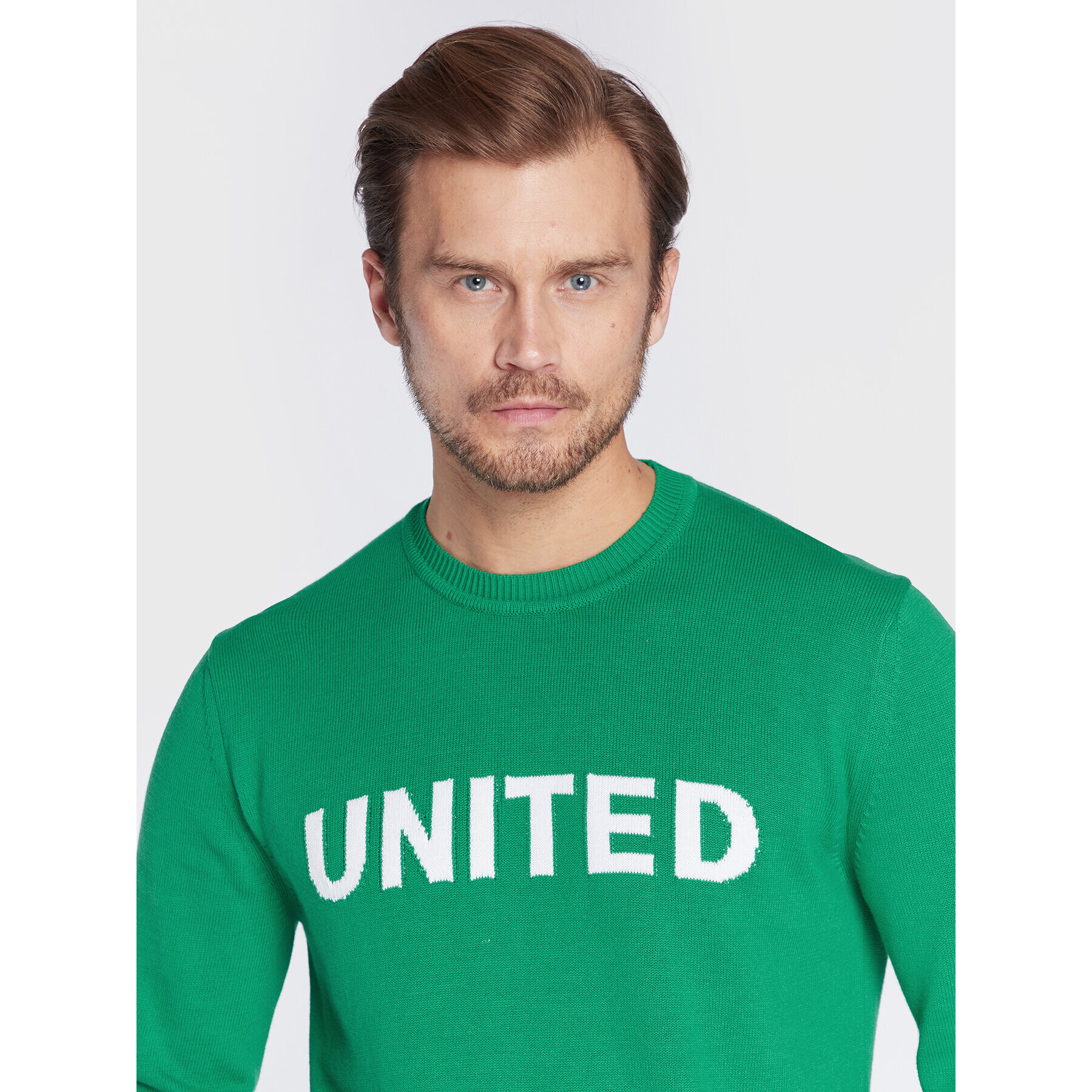 United Colors Of Benetton Пуловер 1394K101W Зелен Regular Fit - Pepit.bg