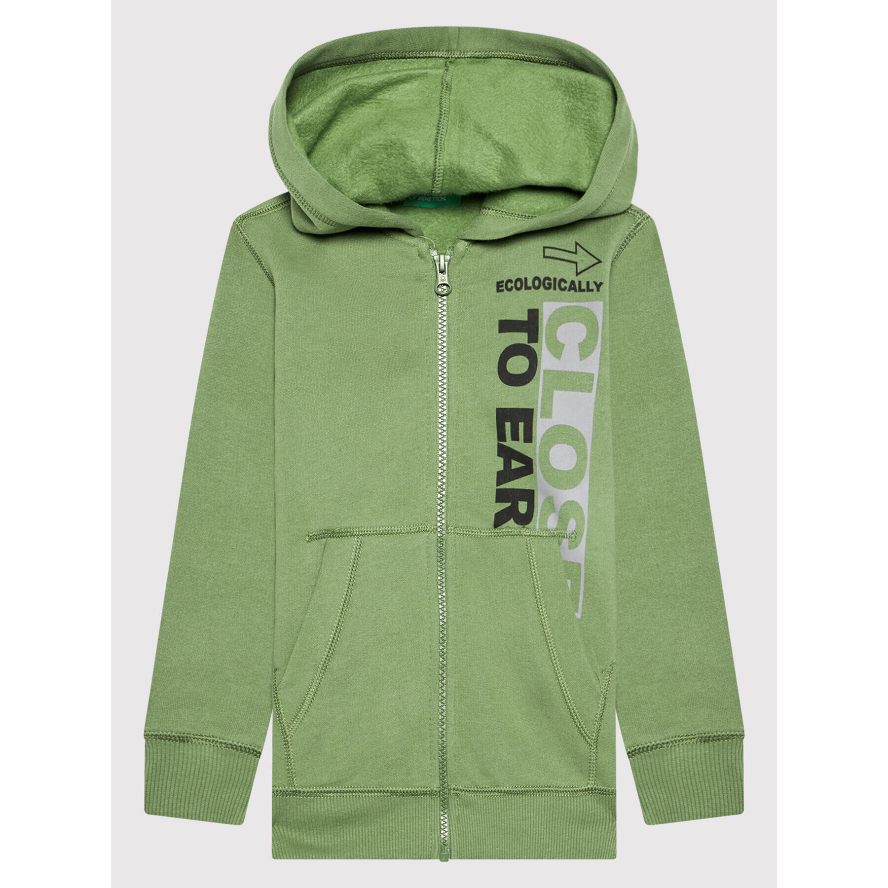 United Colors Of Benetton Суитшърт 3EB5C5993 Зелен Regular Fit - Pepit.bg