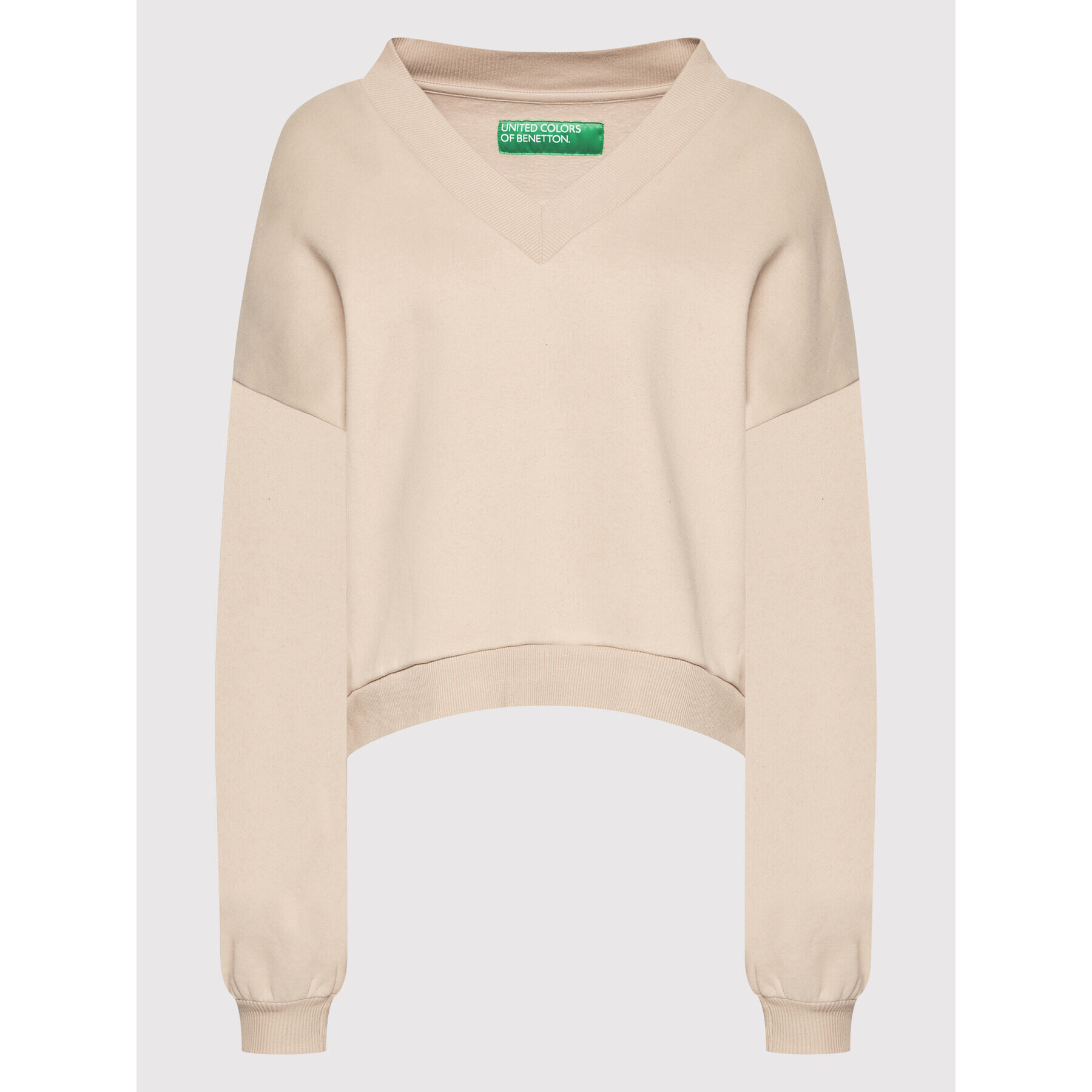 United Colors Of Benetton Суитшърт 3EB5D4005 Бежов Oversize - Pepit.bg