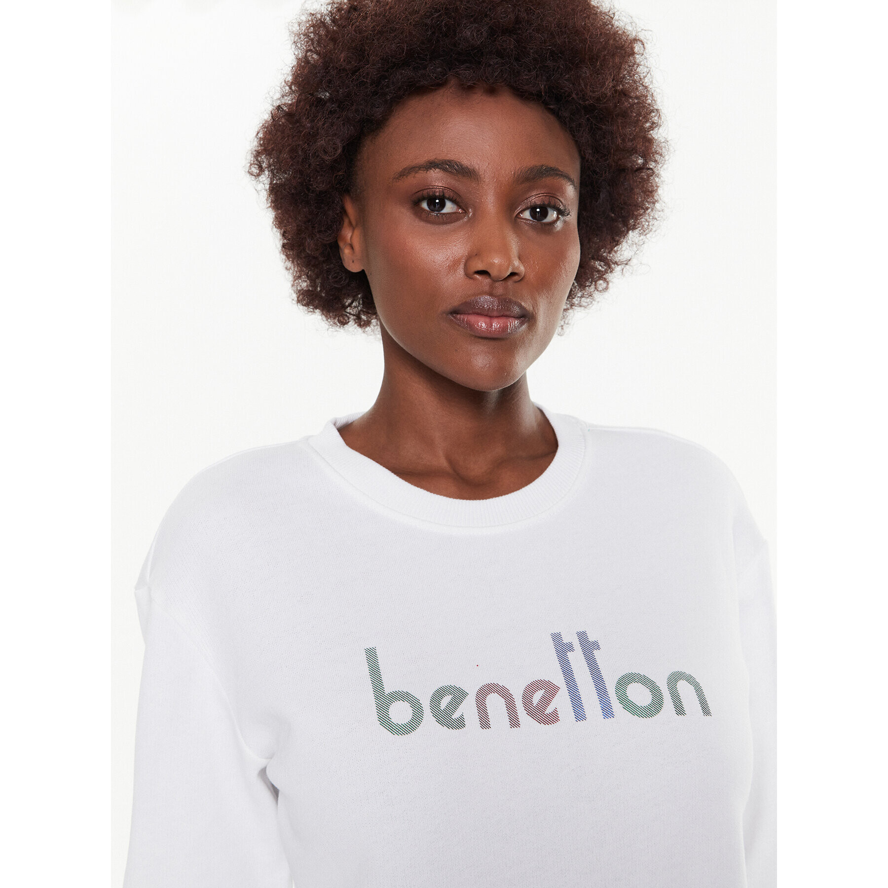 United Colors Of Benetton Суитшърт 3J68D103O Бял Regular Fit - Pepit.bg