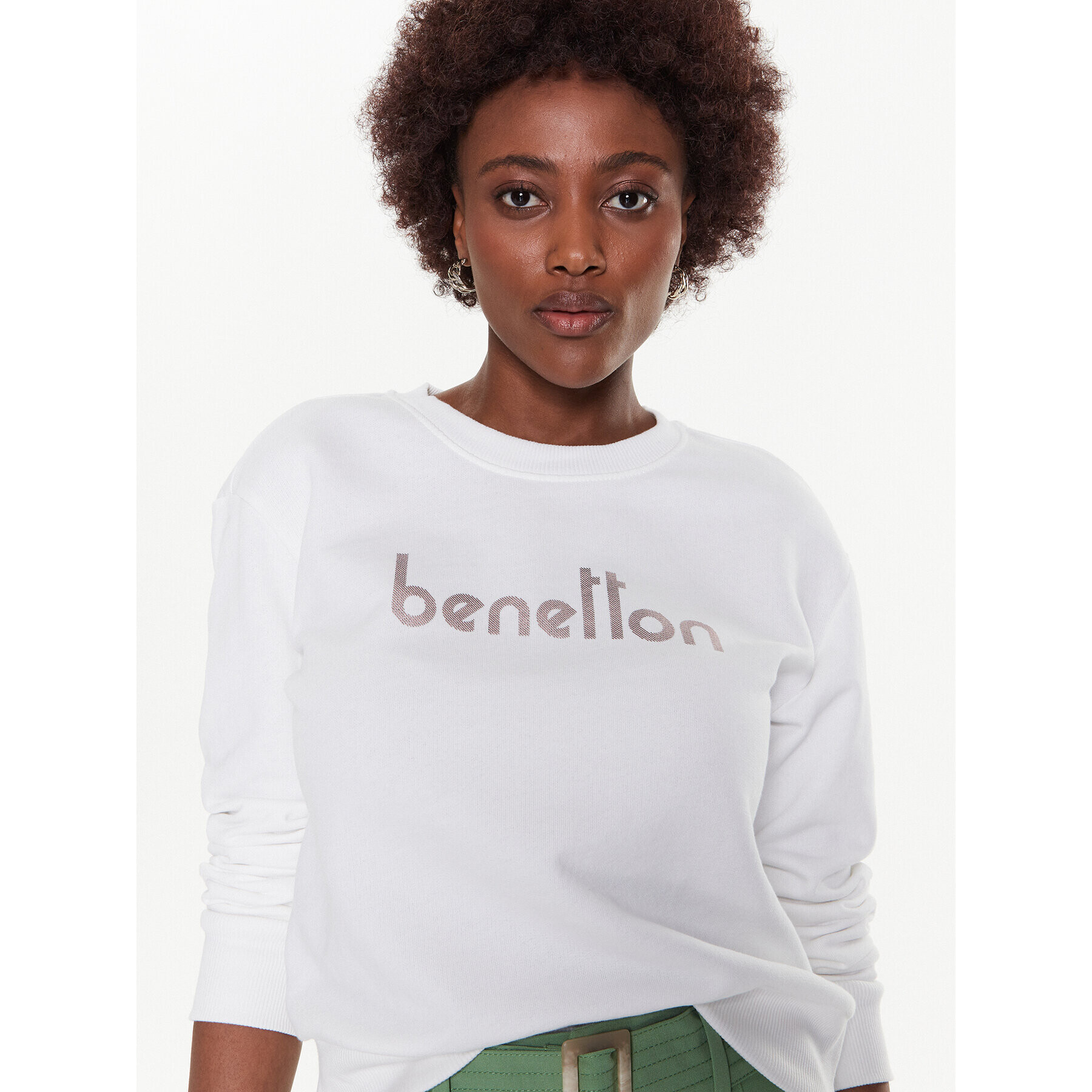 United Colors Of Benetton Суитшърт 3J68D103O Бял Regular Fit - Pepit.bg