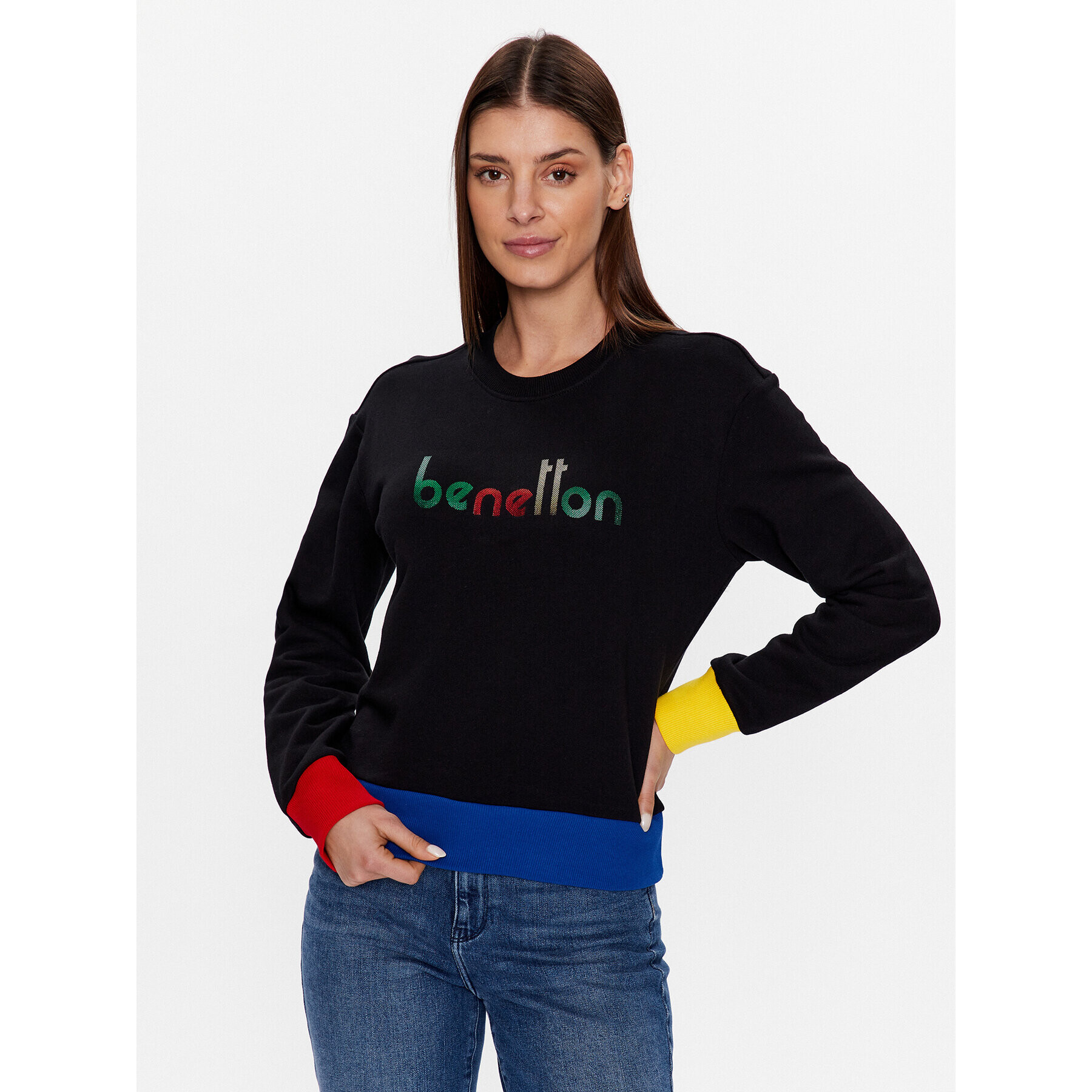 United Colors Of Benetton Суитшърт 3J68D103O Черен Regular Fit - Pepit.bg