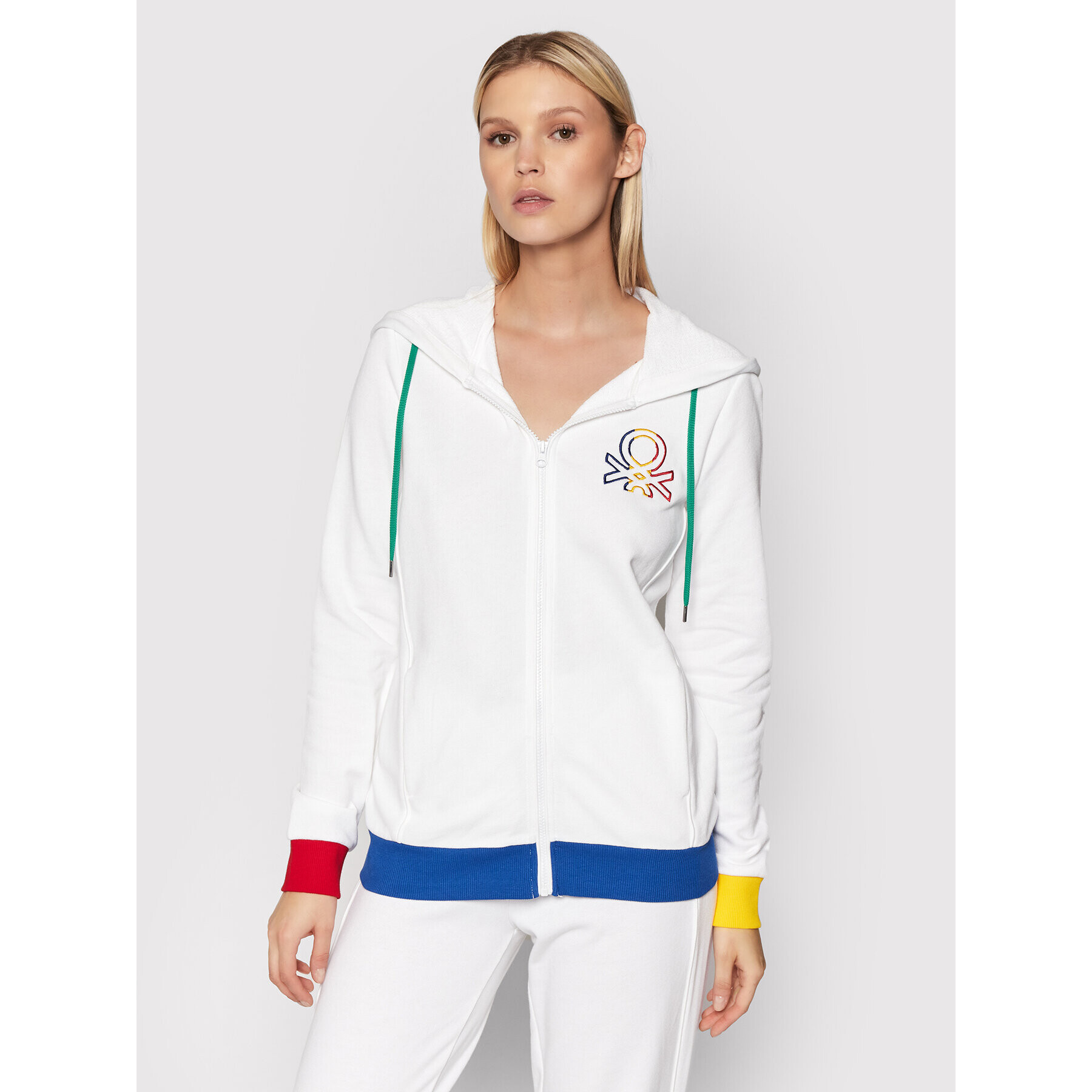 United Colors Of Benetton Суитшърт 3J68E5236 Бял Regular Fit - Pepit.bg