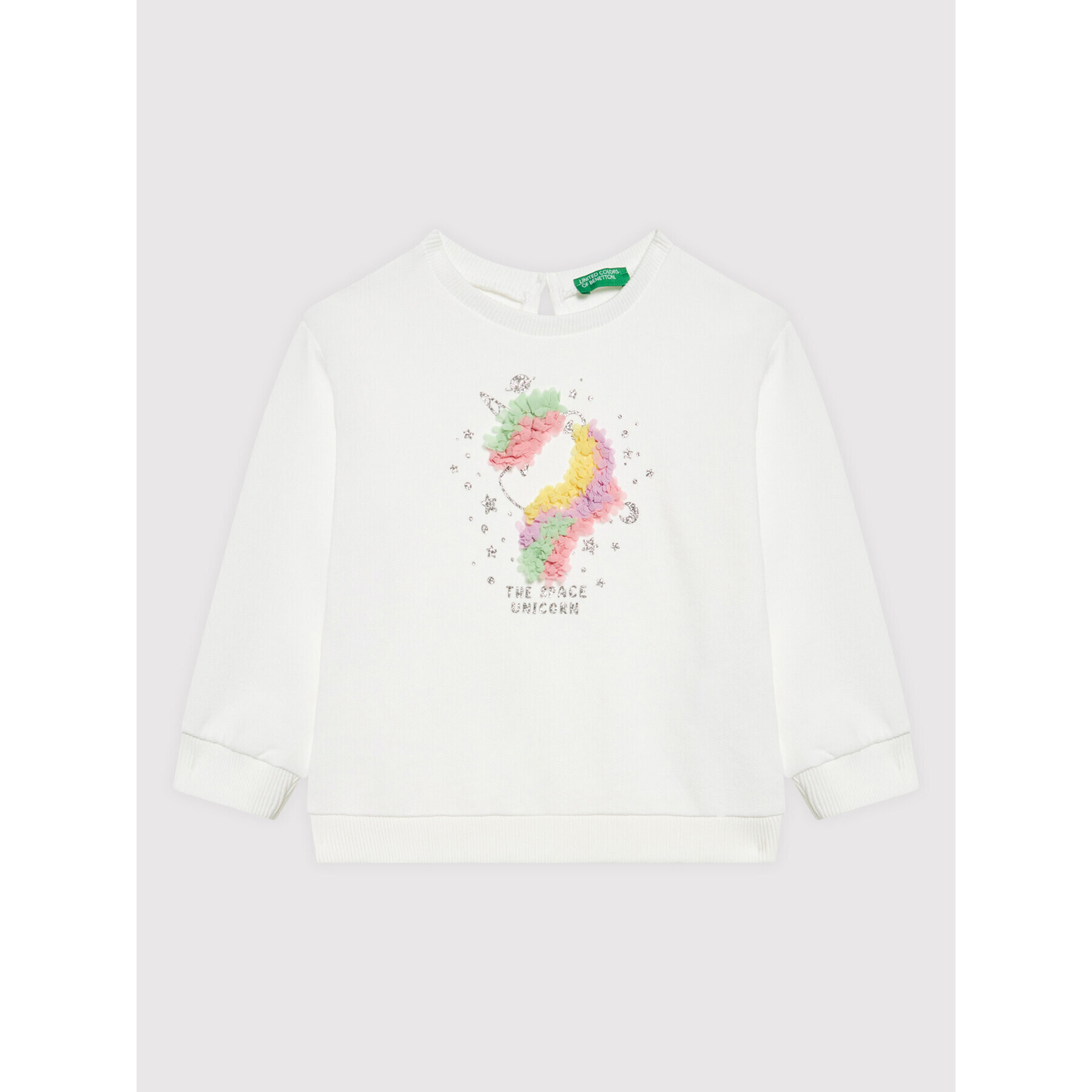 United Colors Of Benetton Суитшърт 3J68G101U Бял Regular Fit - Pepit.bg