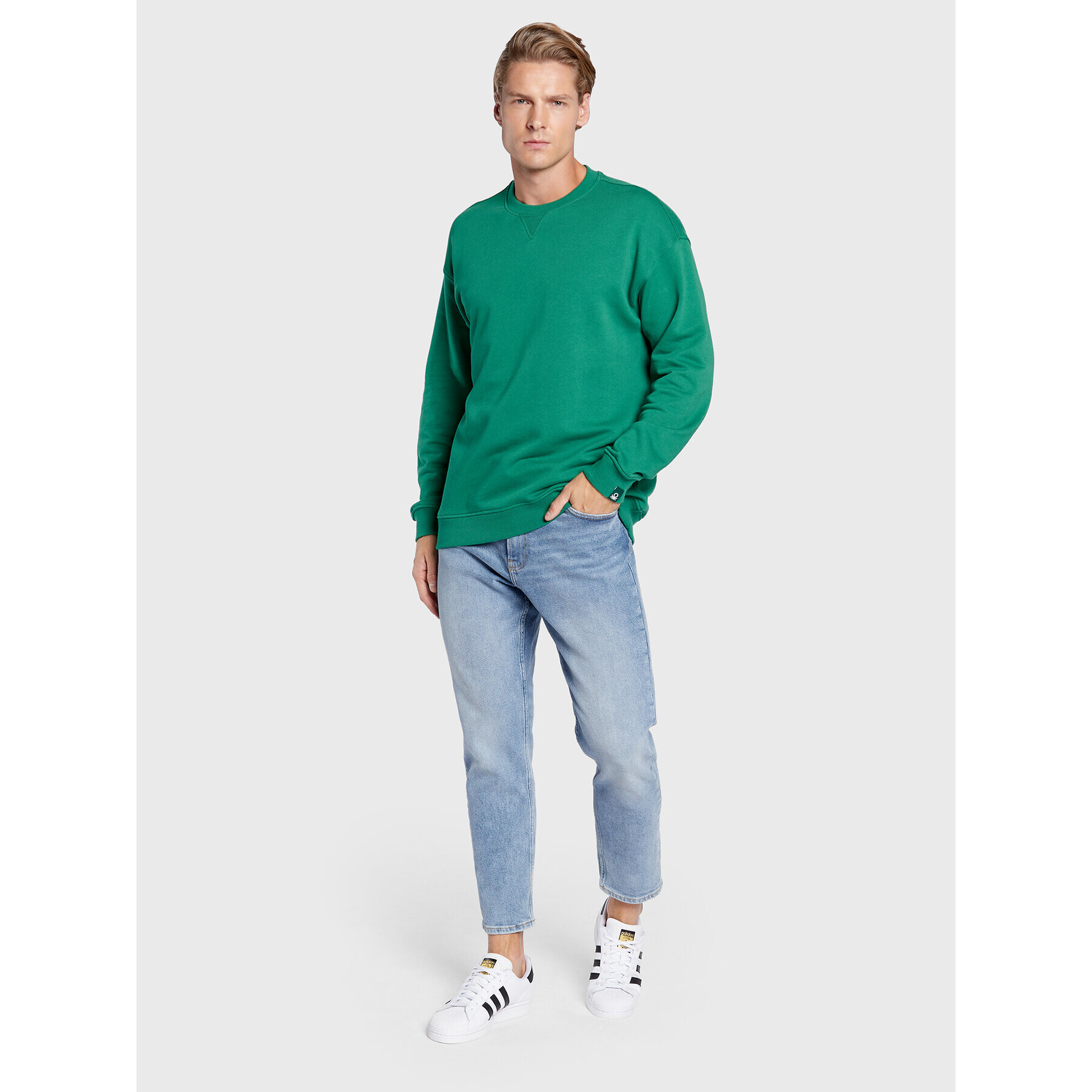 United Colors Of Benetton Суитшърт 3J68U1009 Зелен Regular Fit - Pepit.bg