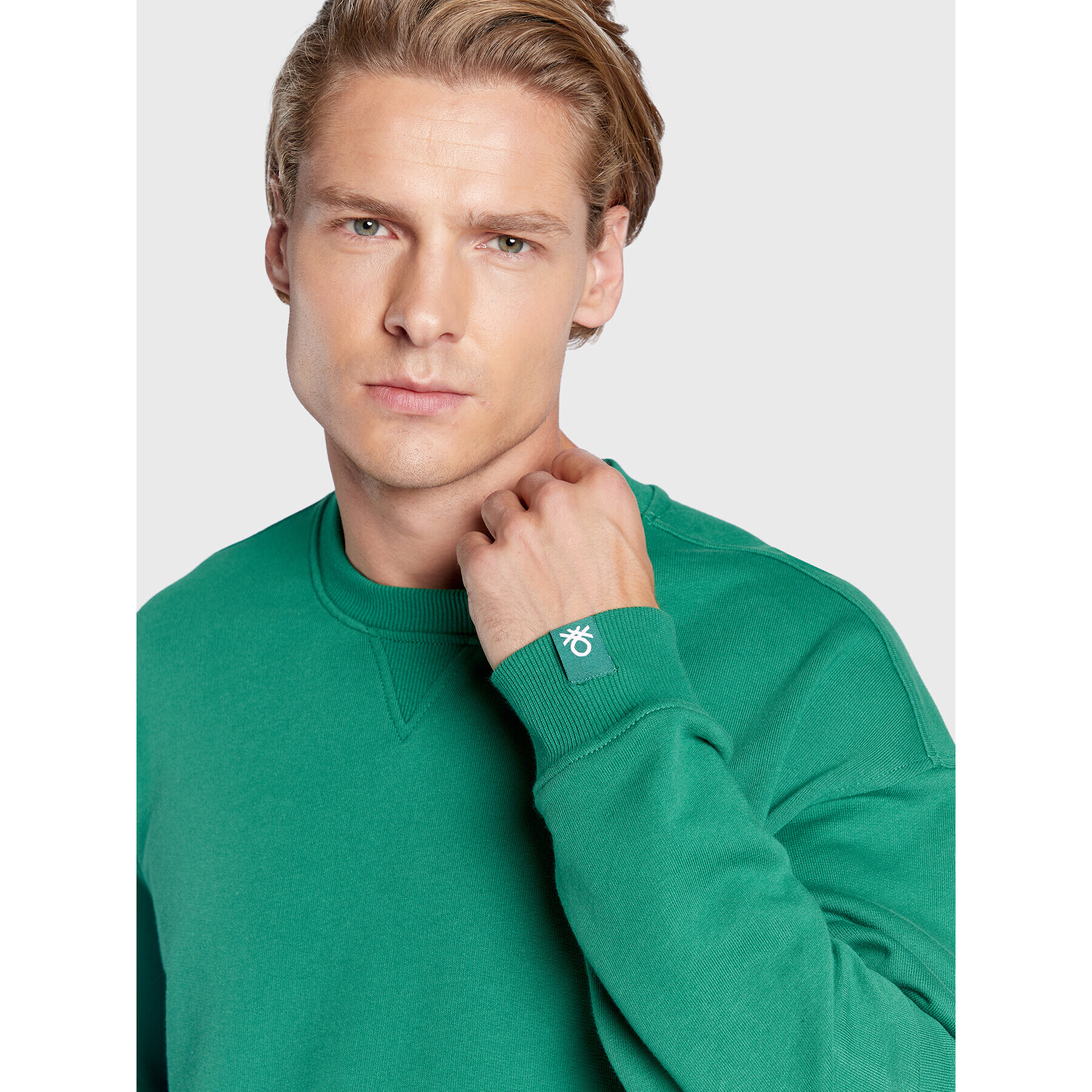 United Colors Of Benetton Суитшърт 3J68U1009 Зелен Regular Fit - Pepit.bg