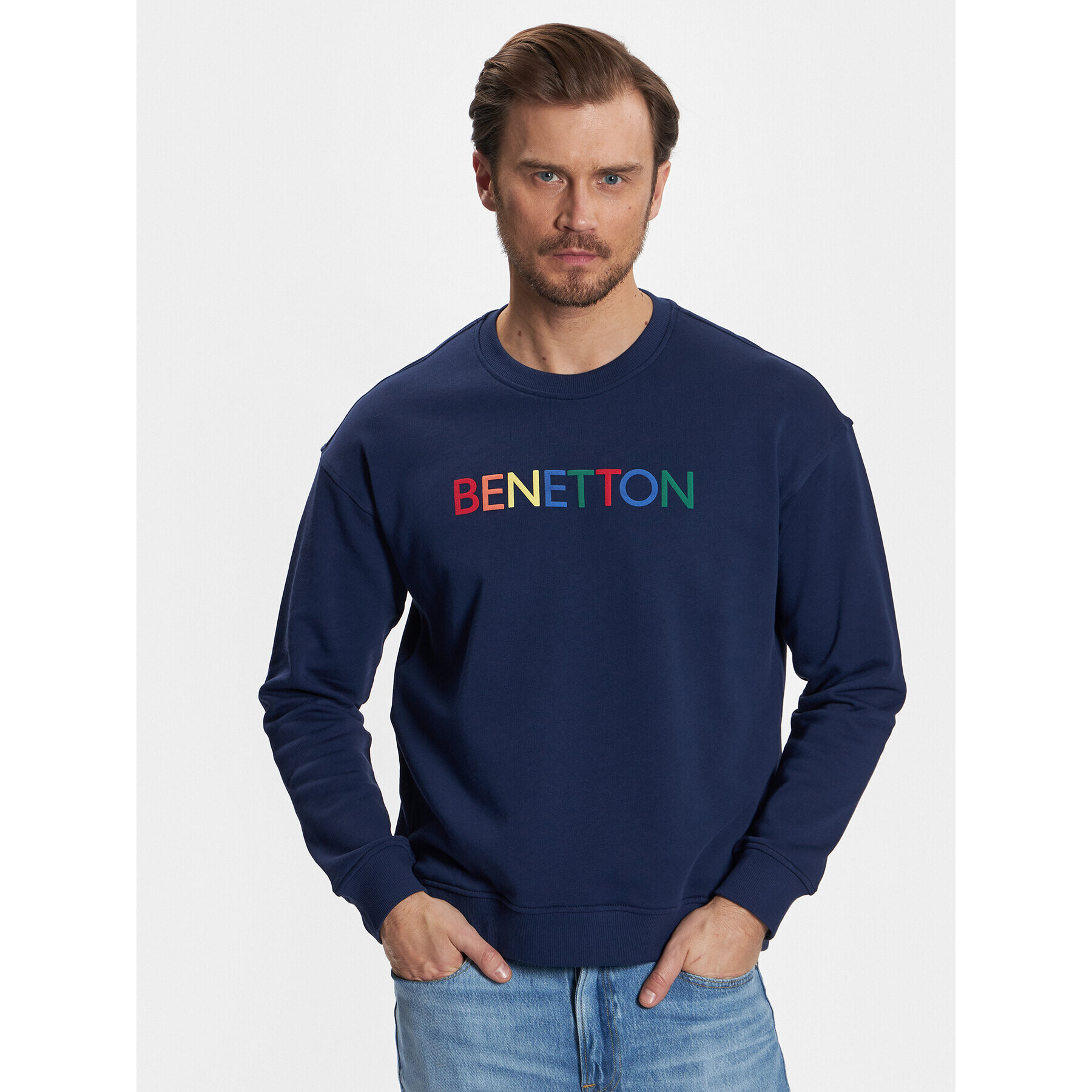 United Colors Of Benetton Суитшърт 3J68U100F Тъмносин Regular Fit - Pepit.bg