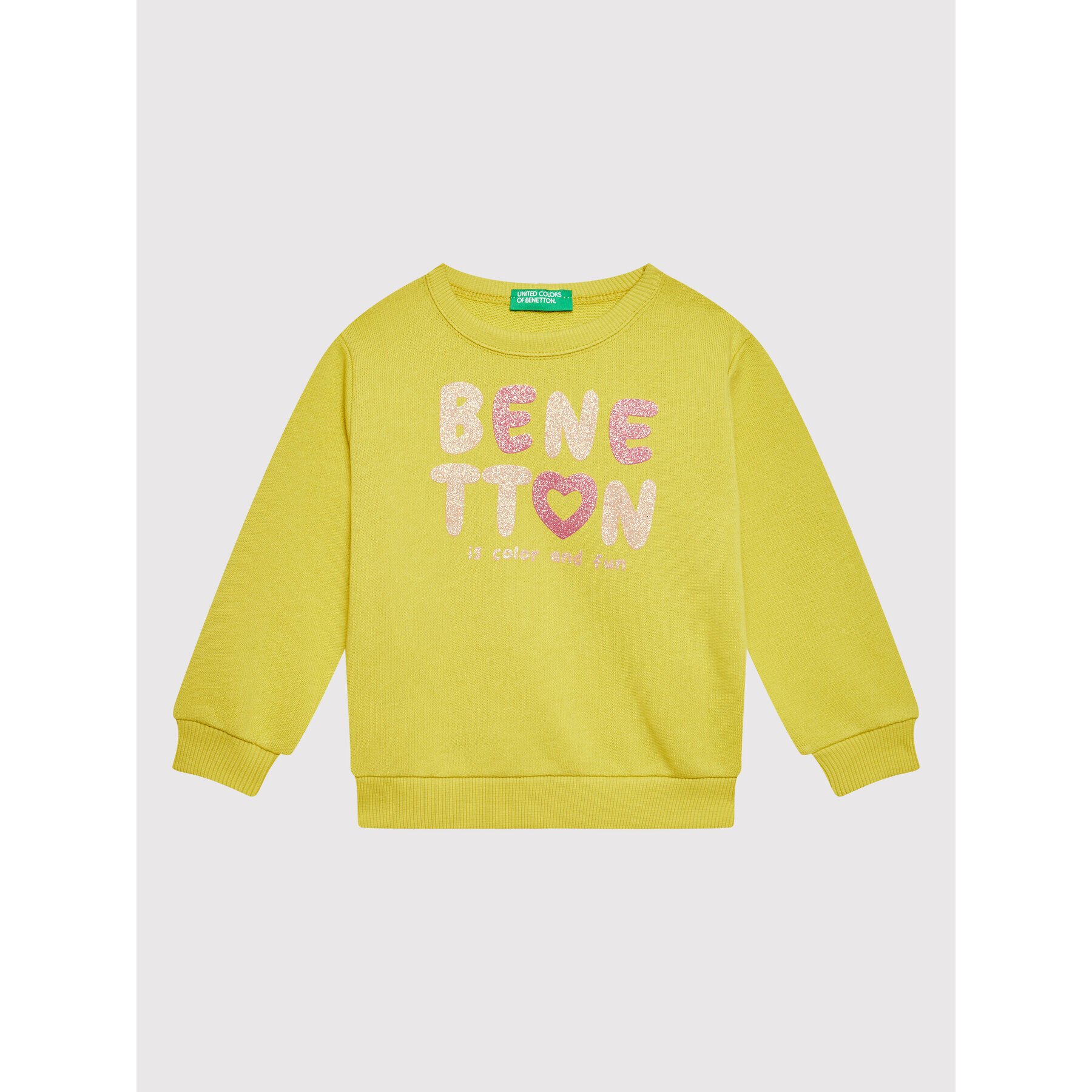 United Colors Of Benetton Суитшърт 3J70G104M Жълт Regular Fit - Pepit.bg