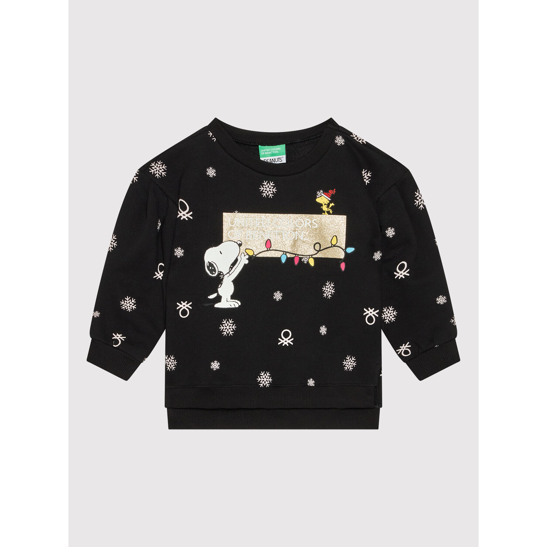 United Colors Of Benetton Суитшърт PEANUTS 3UJAC15GE Черен Regular Fit - Pepit.bg