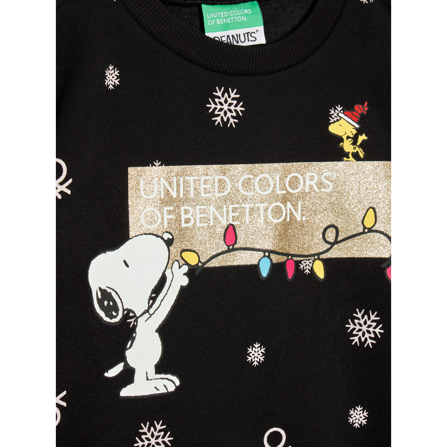 United Colors Of Benetton Суитшърт PEANUTS 3UJAC15GE Черен Regular Fit - Pepit.bg