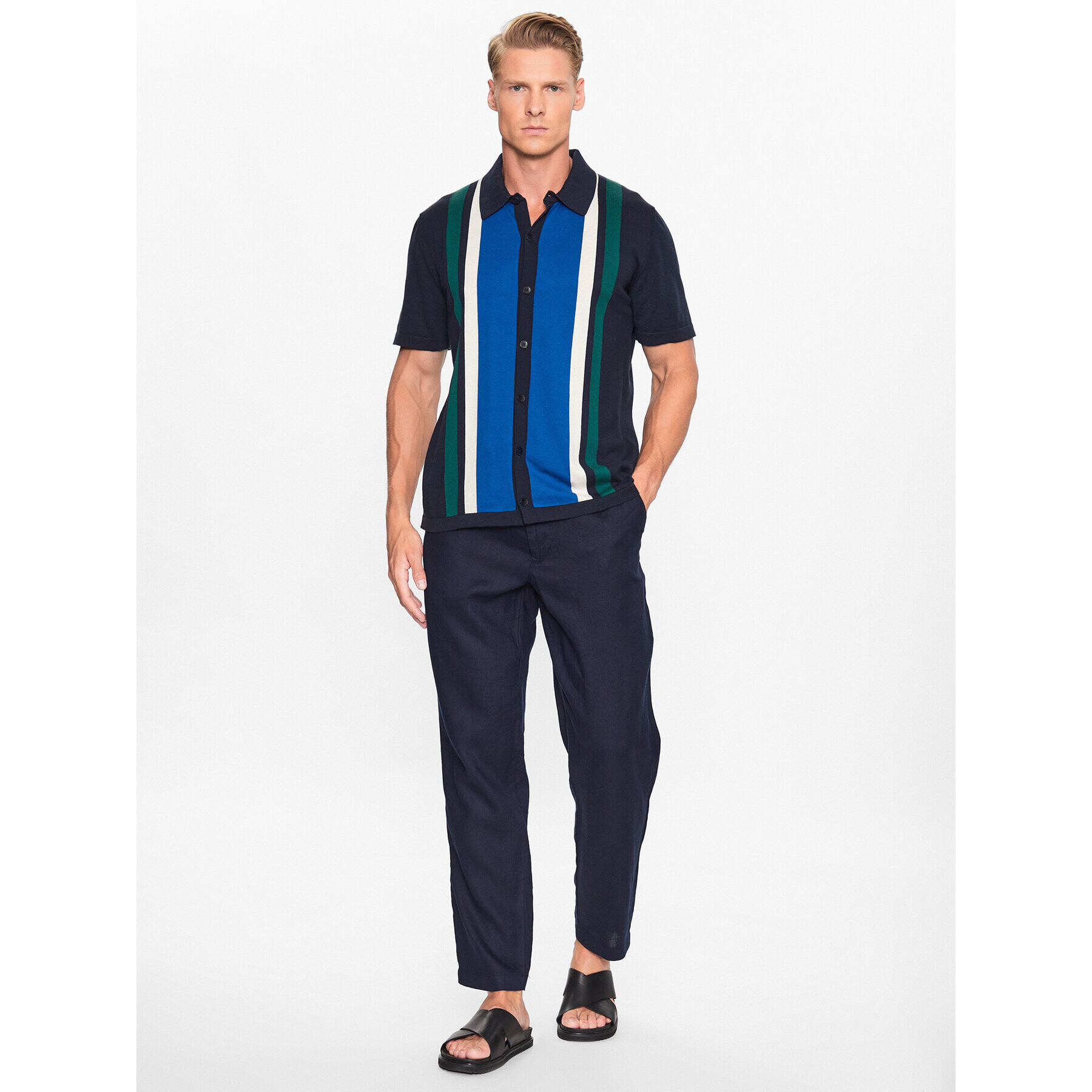 United Colors Of Benetton Текстилни панталони 4AGHUF00M Тъмносин Slim Fit - Pepit.bg