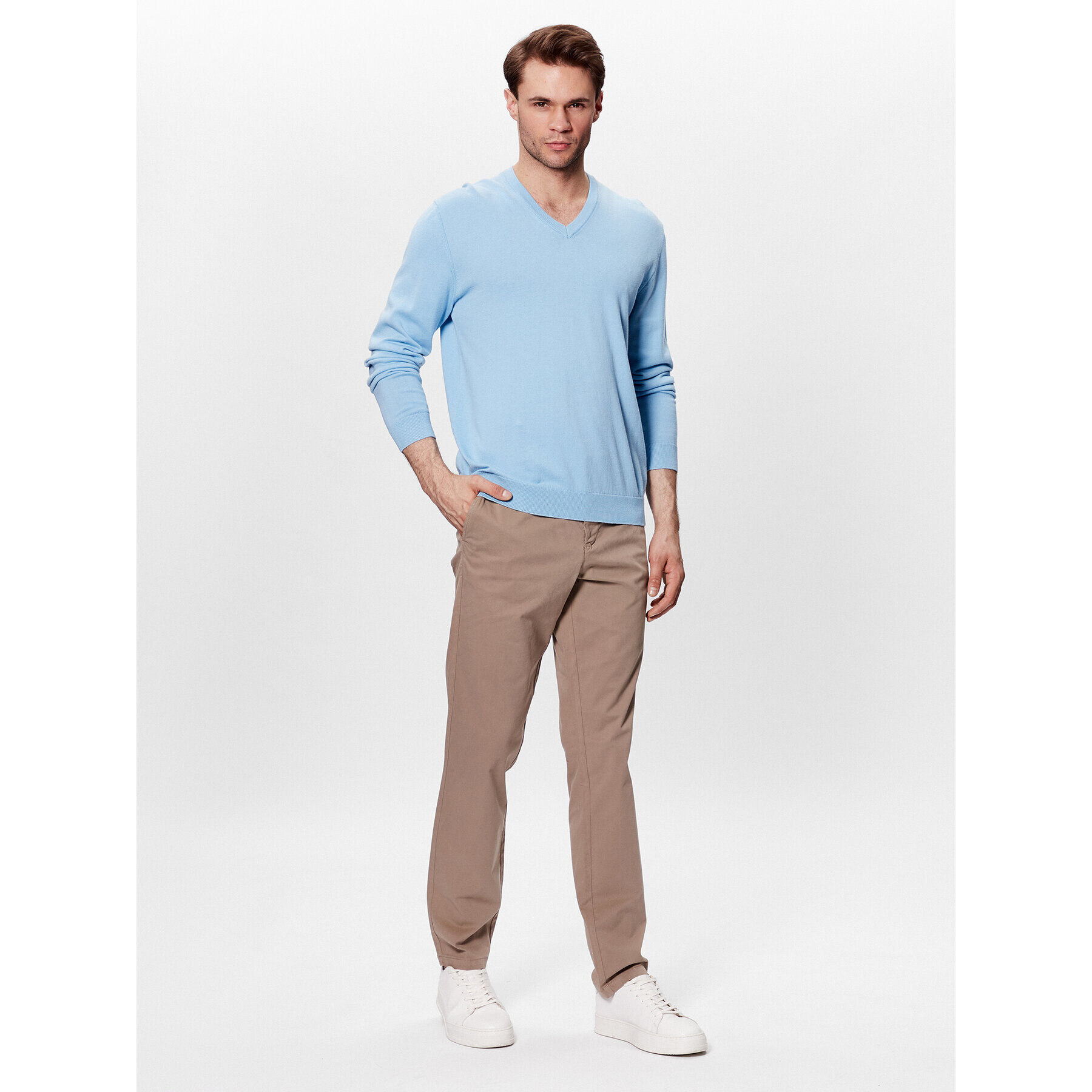 United Colors Of Benetton Текстилни панталони 4DKH55I18 Бежов Slim Fit - Pepit.bg