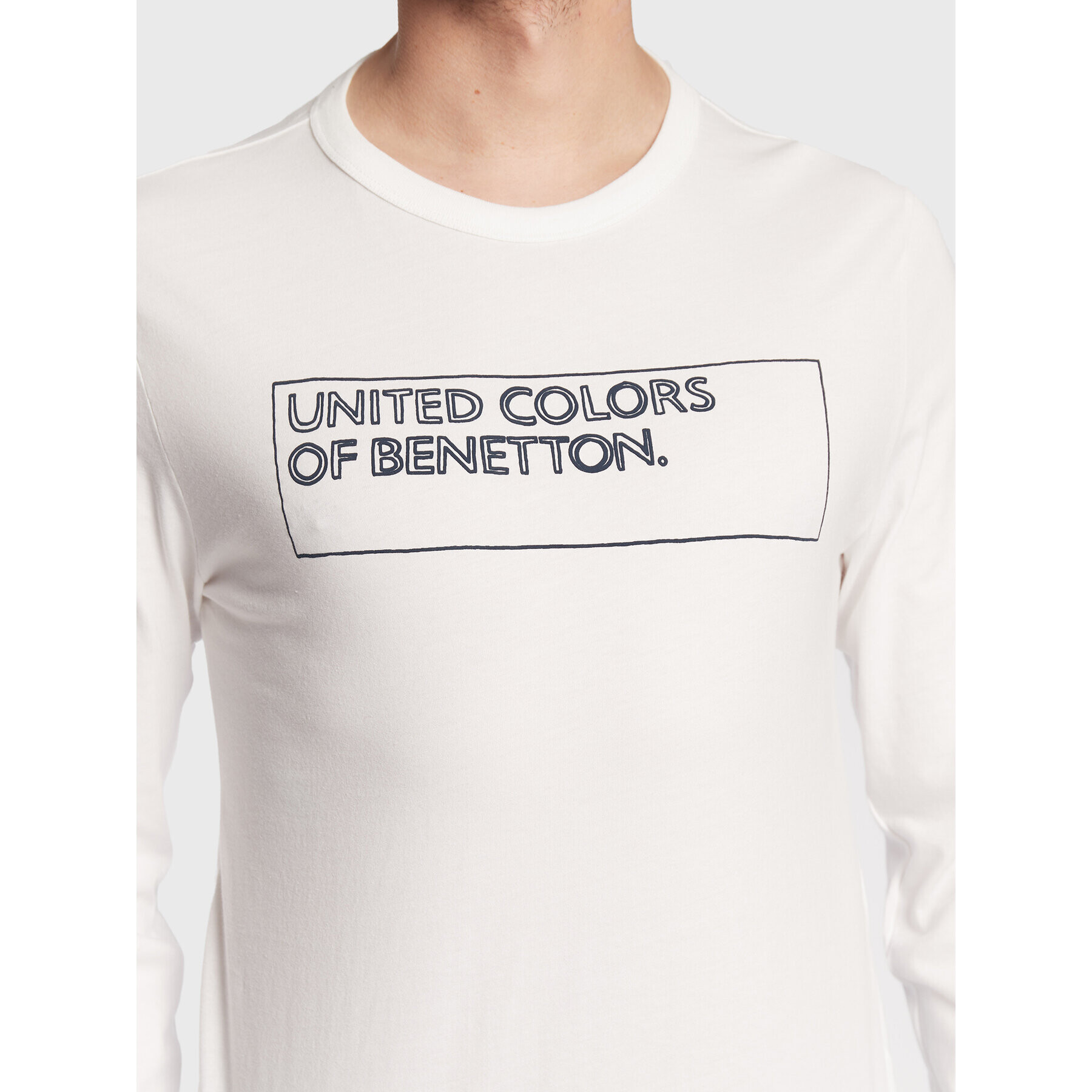 United Colors Of Benetton Тениска с дълъг ръкав 3I1XU1034 Бял Regular Fit - Pepit.bg