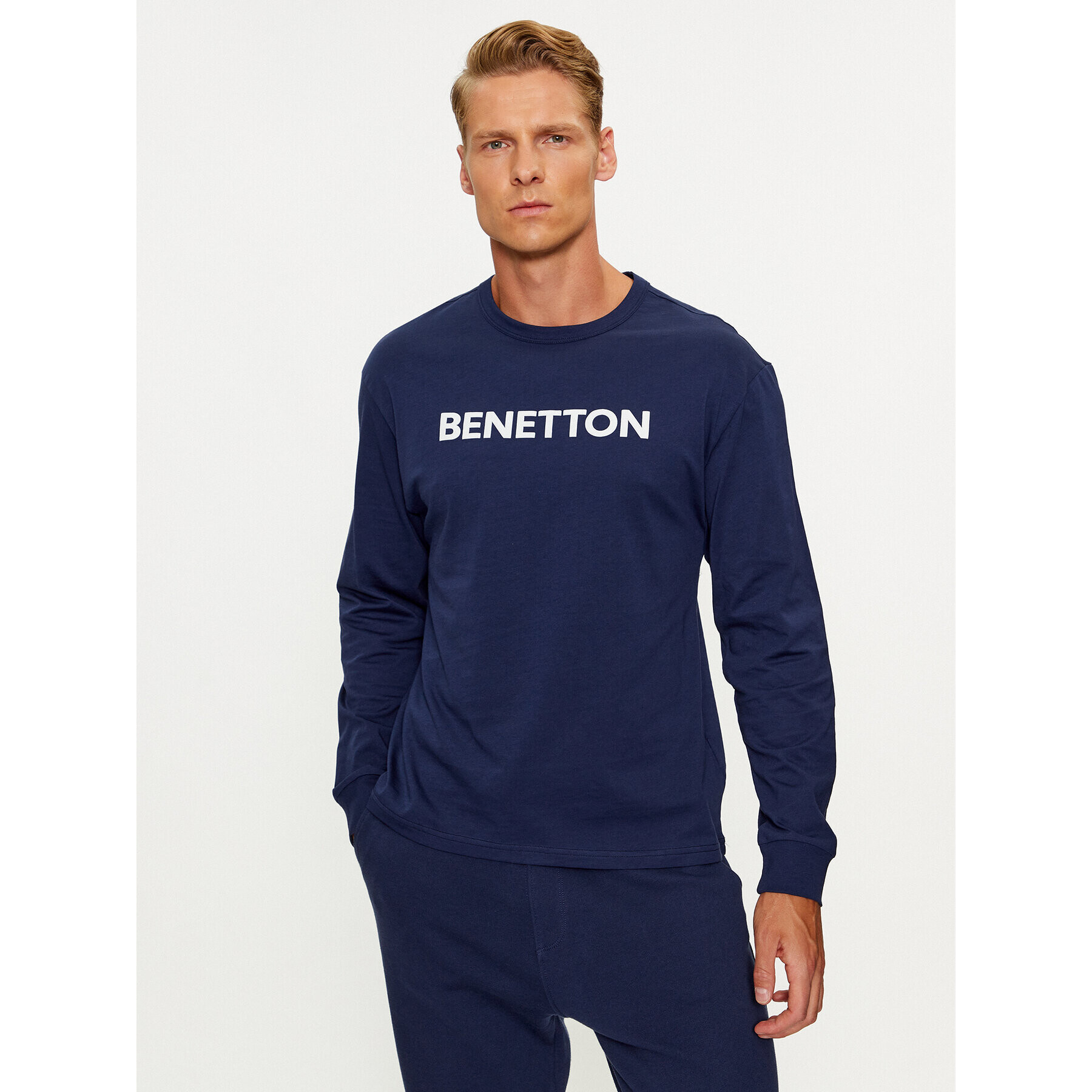 United Colors Of Benetton Тениска с дълъг ръкав 3I1XU1034 Тъмносин Regular Fit - Pepit.bg