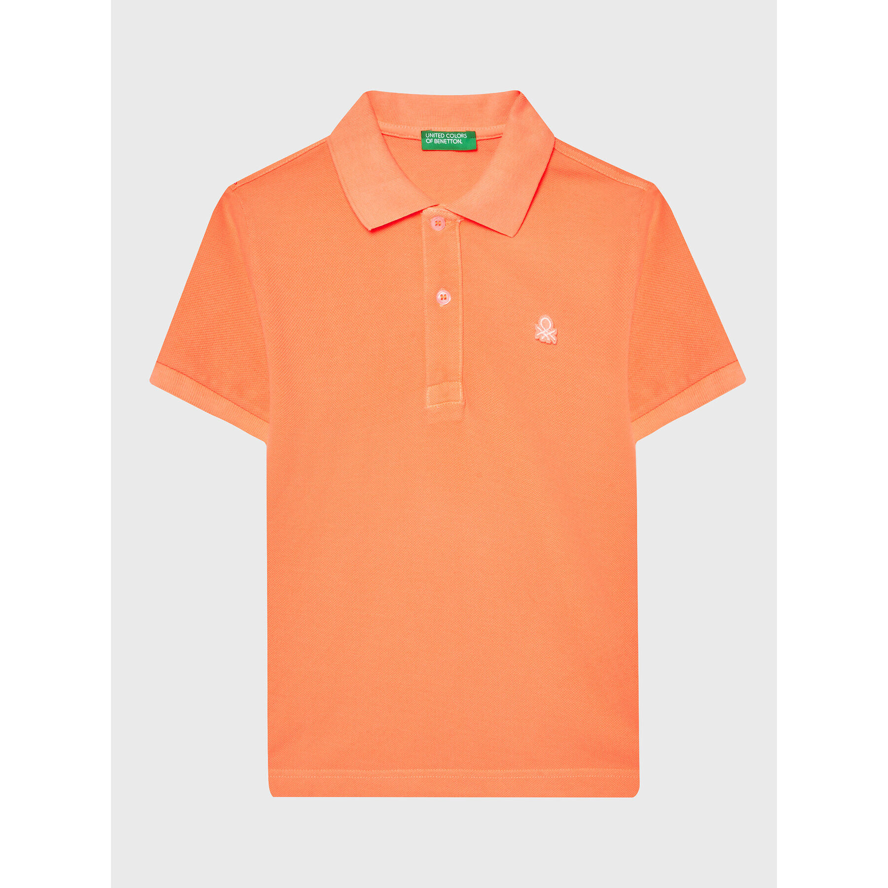 United Colors Of Benetton Тениска с яка и копчета 3089G300D Оранжев Slim Fit - Pepit.bg