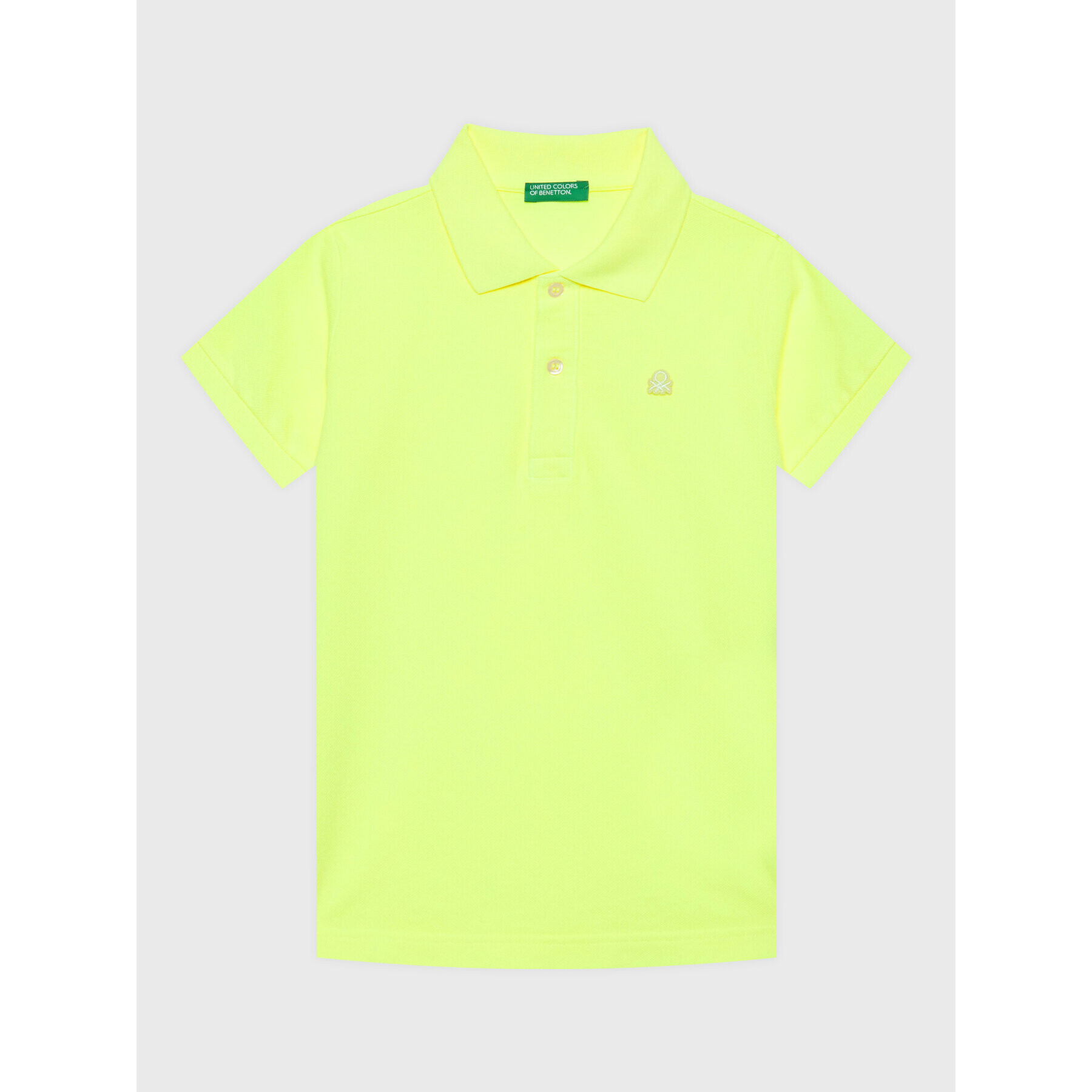 United Colors Of Benetton Тениска с яка и копчета 3089G300D Жълт Slim Fit - Pepit.bg