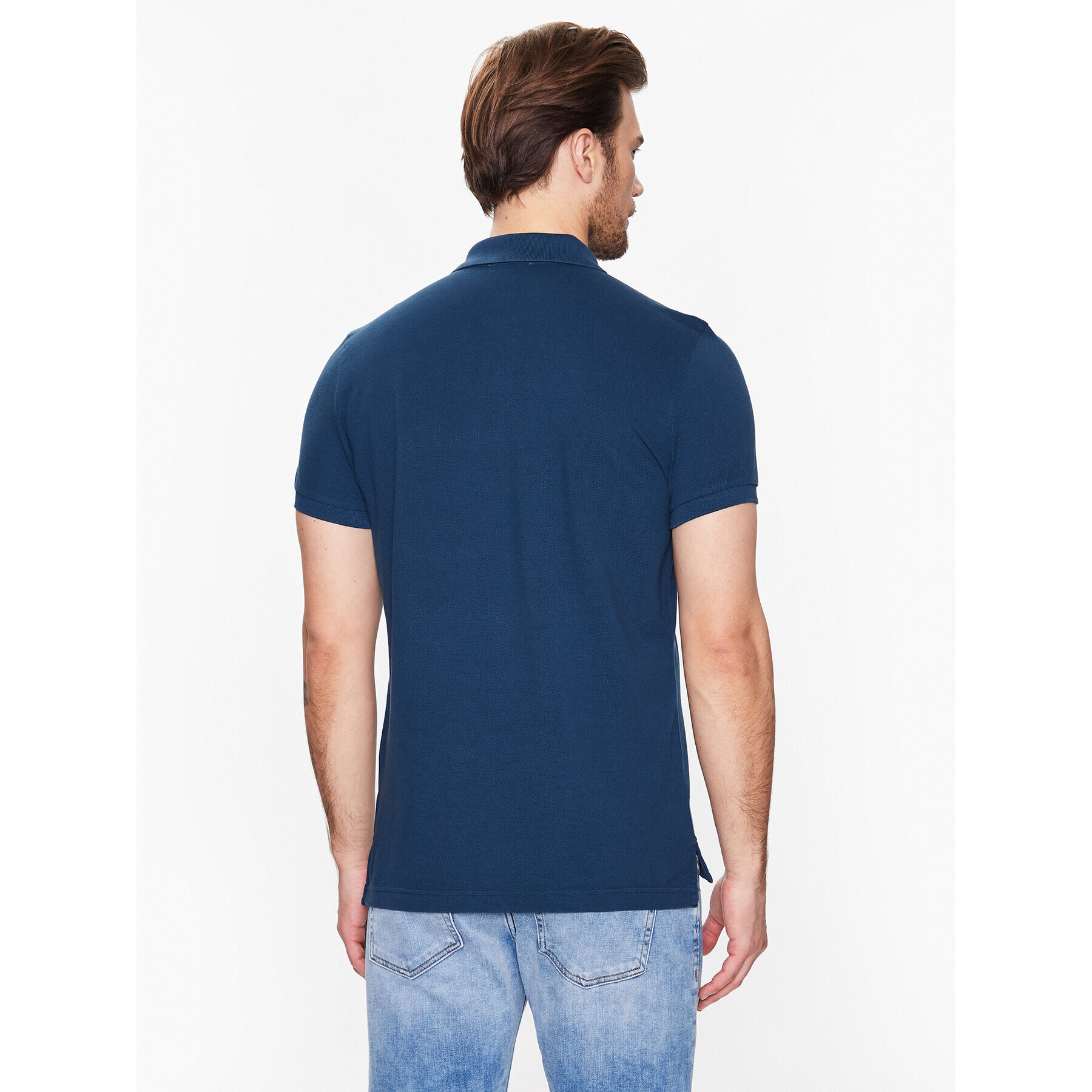 United Colors Of Benetton Тениска с яка и копчета 3089J3178 Син Regular Fit - Pepit.bg