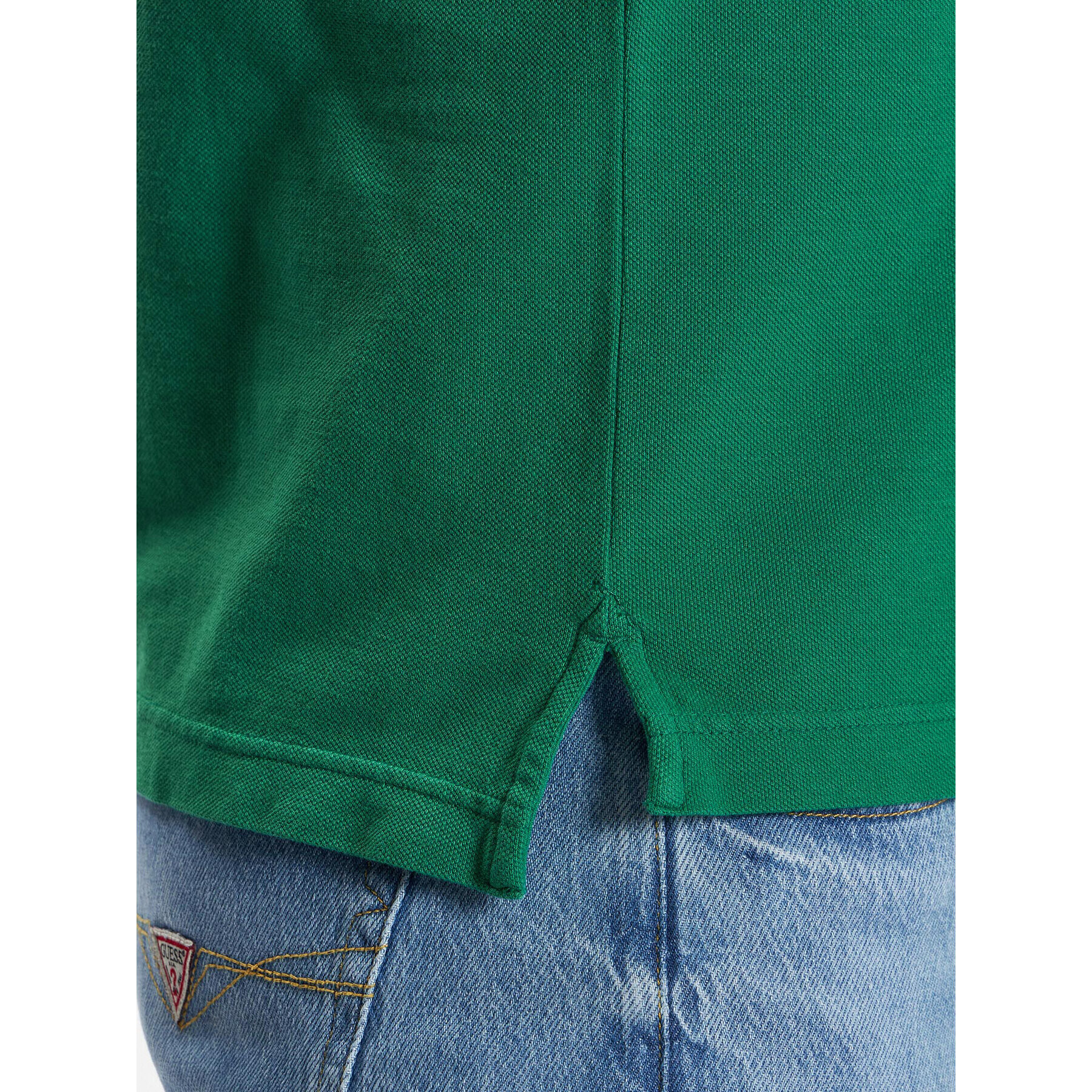 United Colors Of Benetton Тениска с яка и копчета 3089J3178 Зелен Slim Fit - Pepit.bg