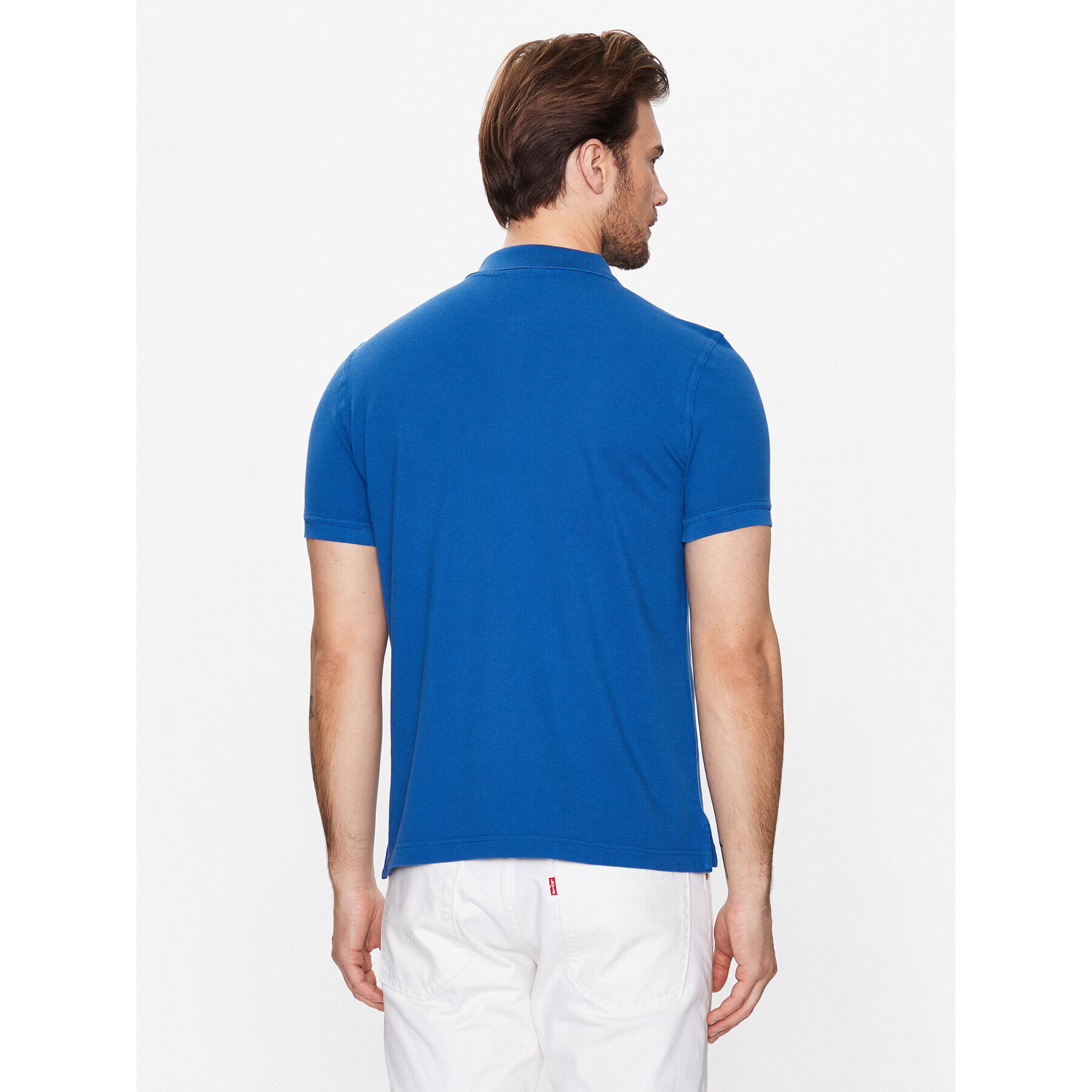 United Colors Of Benetton Тениска с яка и копчета 3089J3179 Син Regular Fit - Pepit.bg