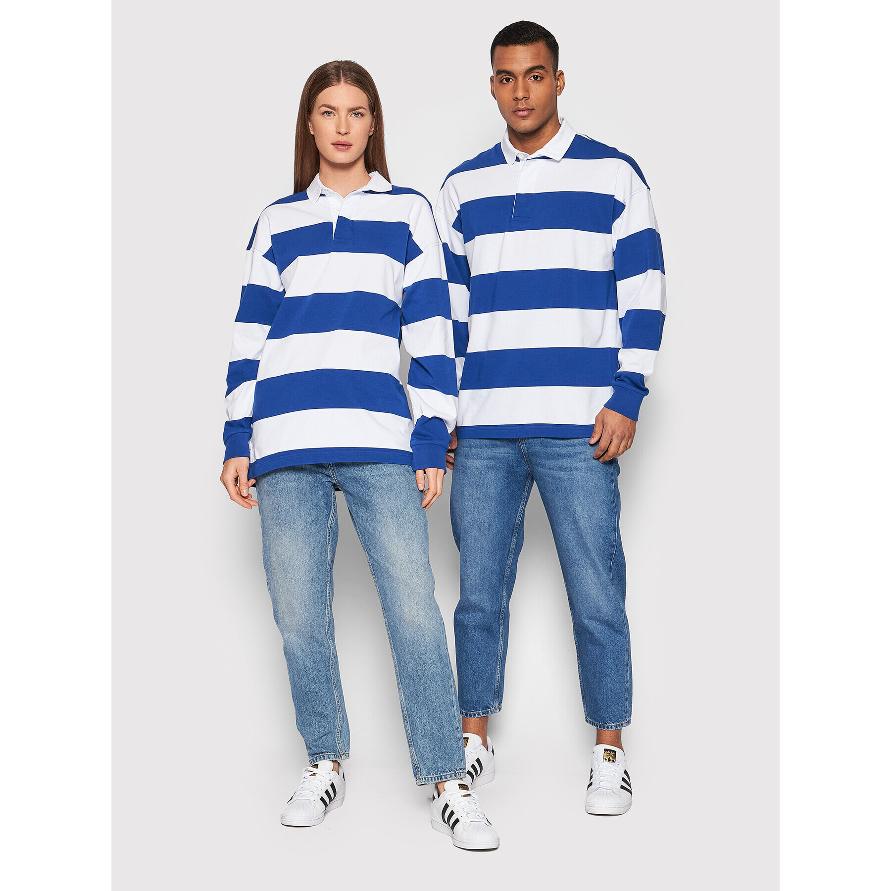 United Colors Of Benetton Тениска с яка и копчета Unisex 3ECCU3003 Син Relaxed Fit - Pepit.bg