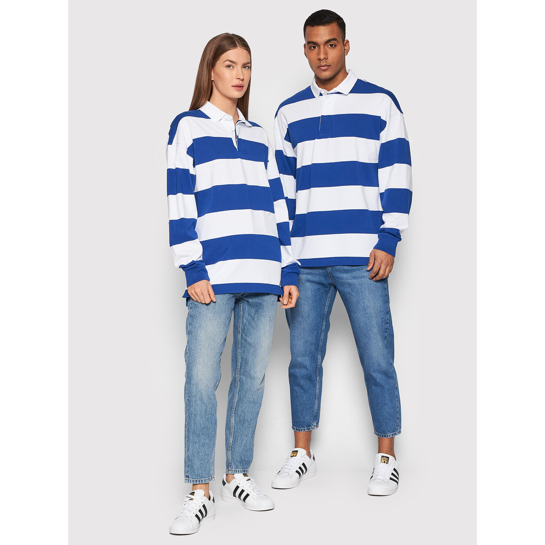 United Colors Of Benetton Тениска с яка и копчета Unisex 3ECCU3003 Син Relaxed Fit - Pepit.bg