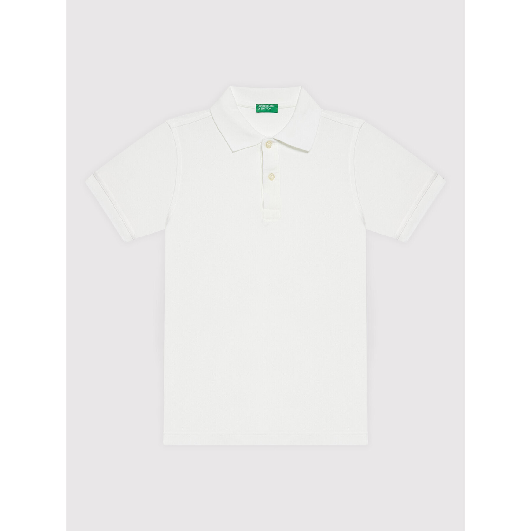 United Colors Of Benetton Тениска с яка и копчета 3089C3135 Бял Regular Fit - Pepit.bg